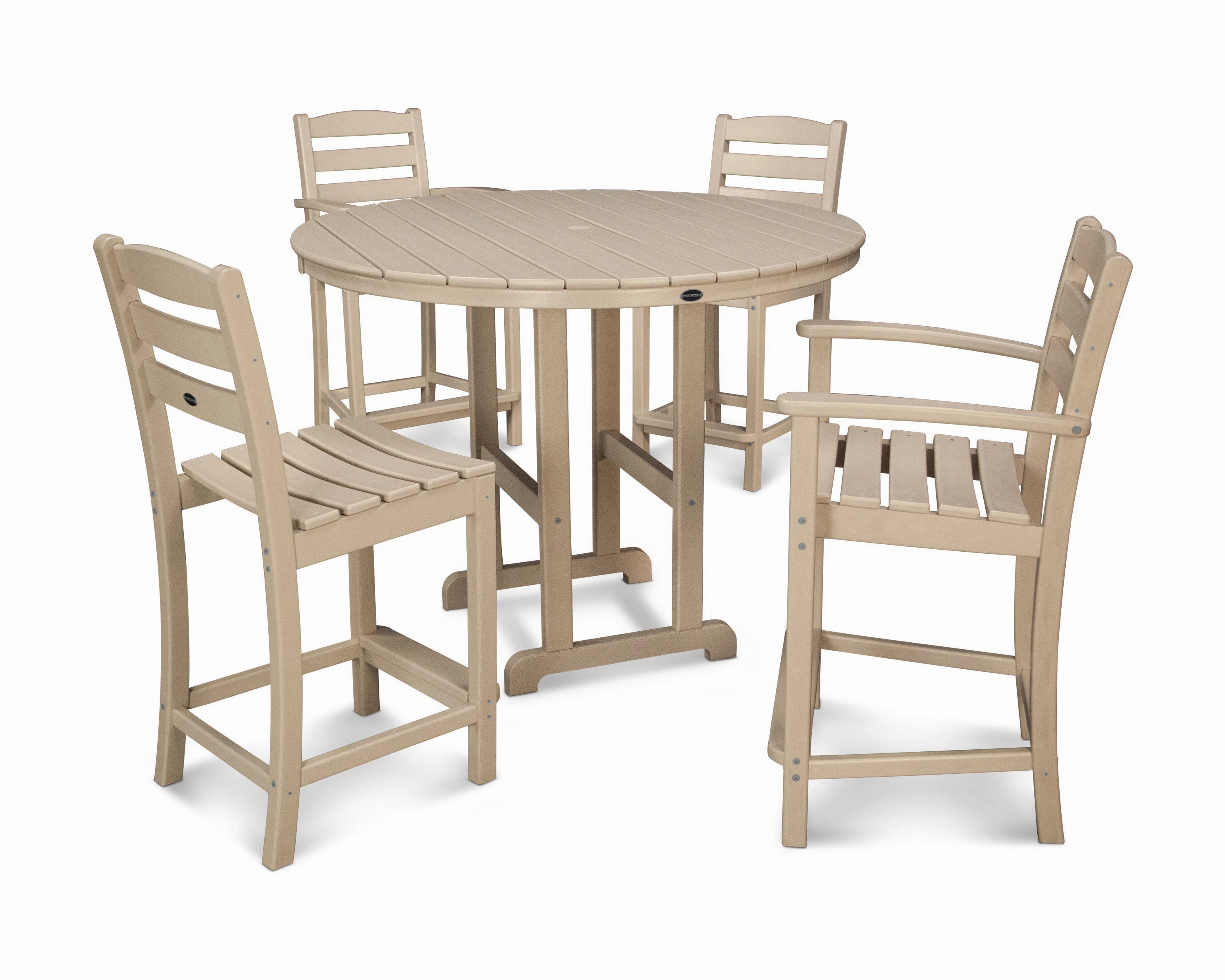 La Casa Caf 5-Piece Round Farmhouse Counter Dining Set