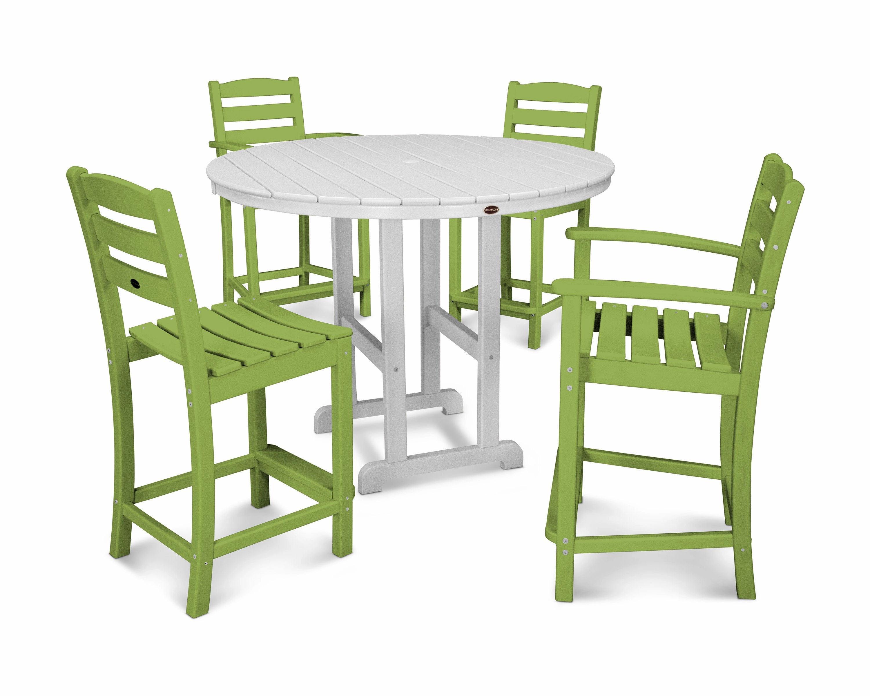 La Casa Caf 5-Piece Round Farmhouse Counter Dining Set