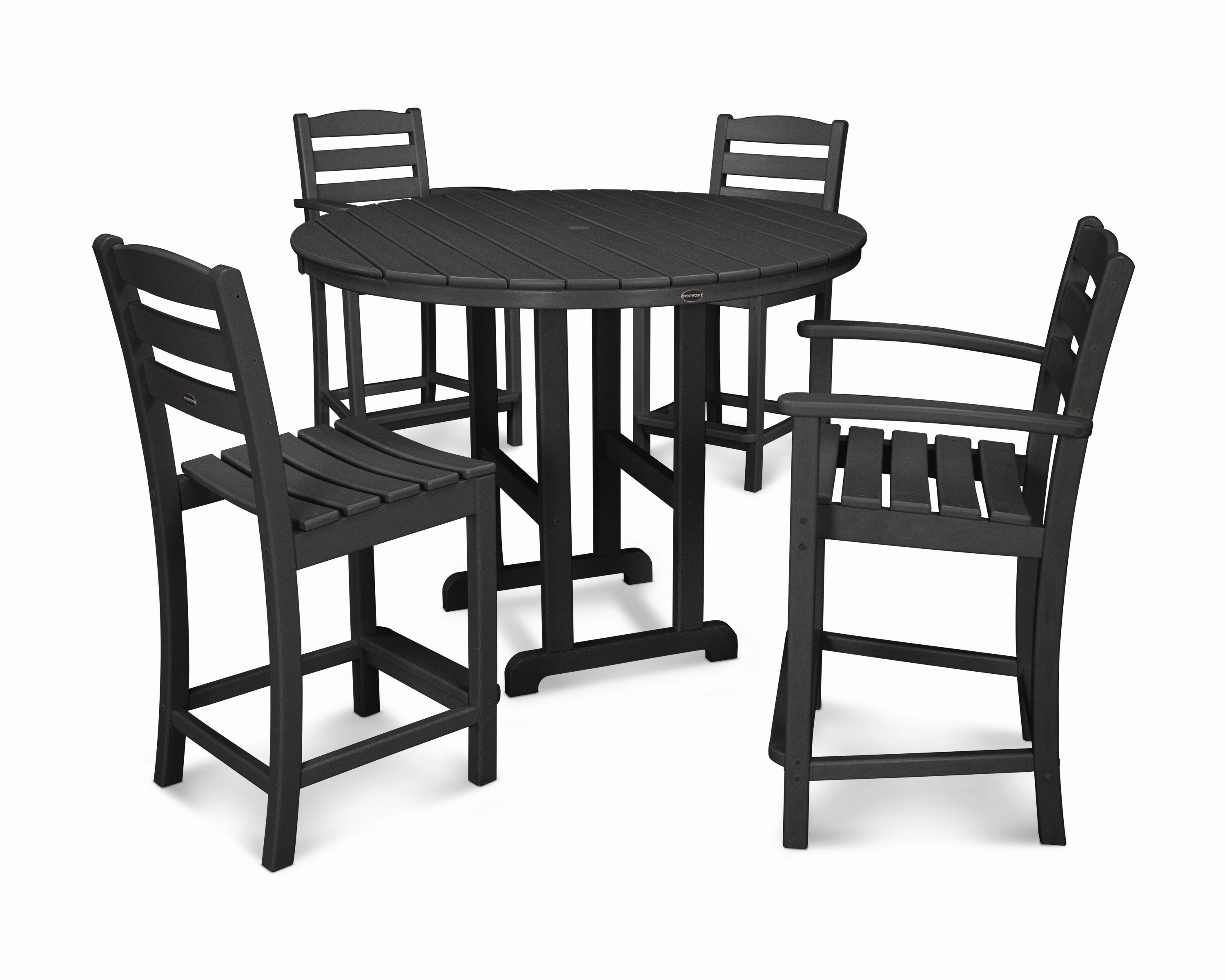 La Casa Caf 5-Piece Round Farmhouse Counter Dining Set
