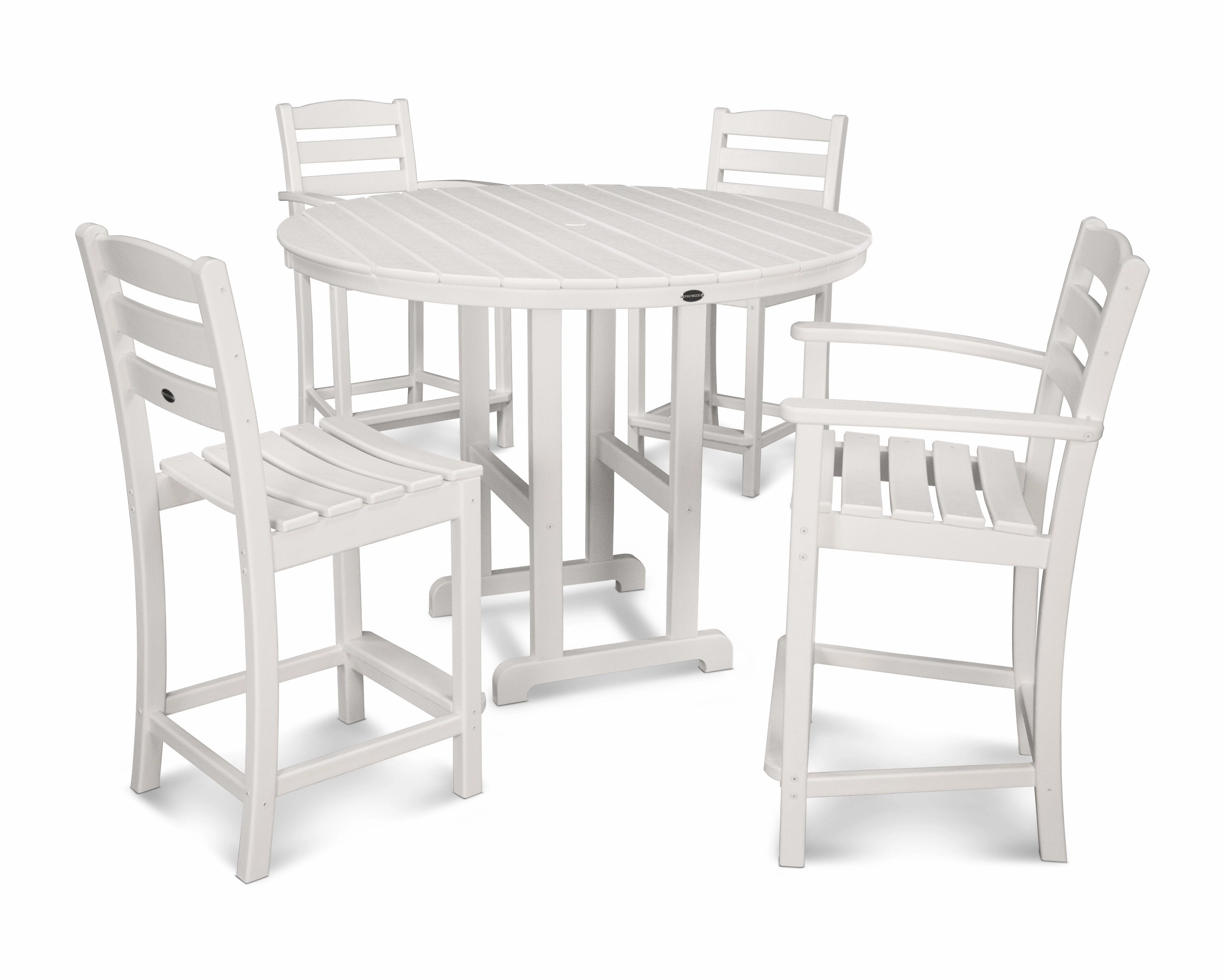 La Casa Caf 5-Piece Round Farmhouse Counter Dining Set