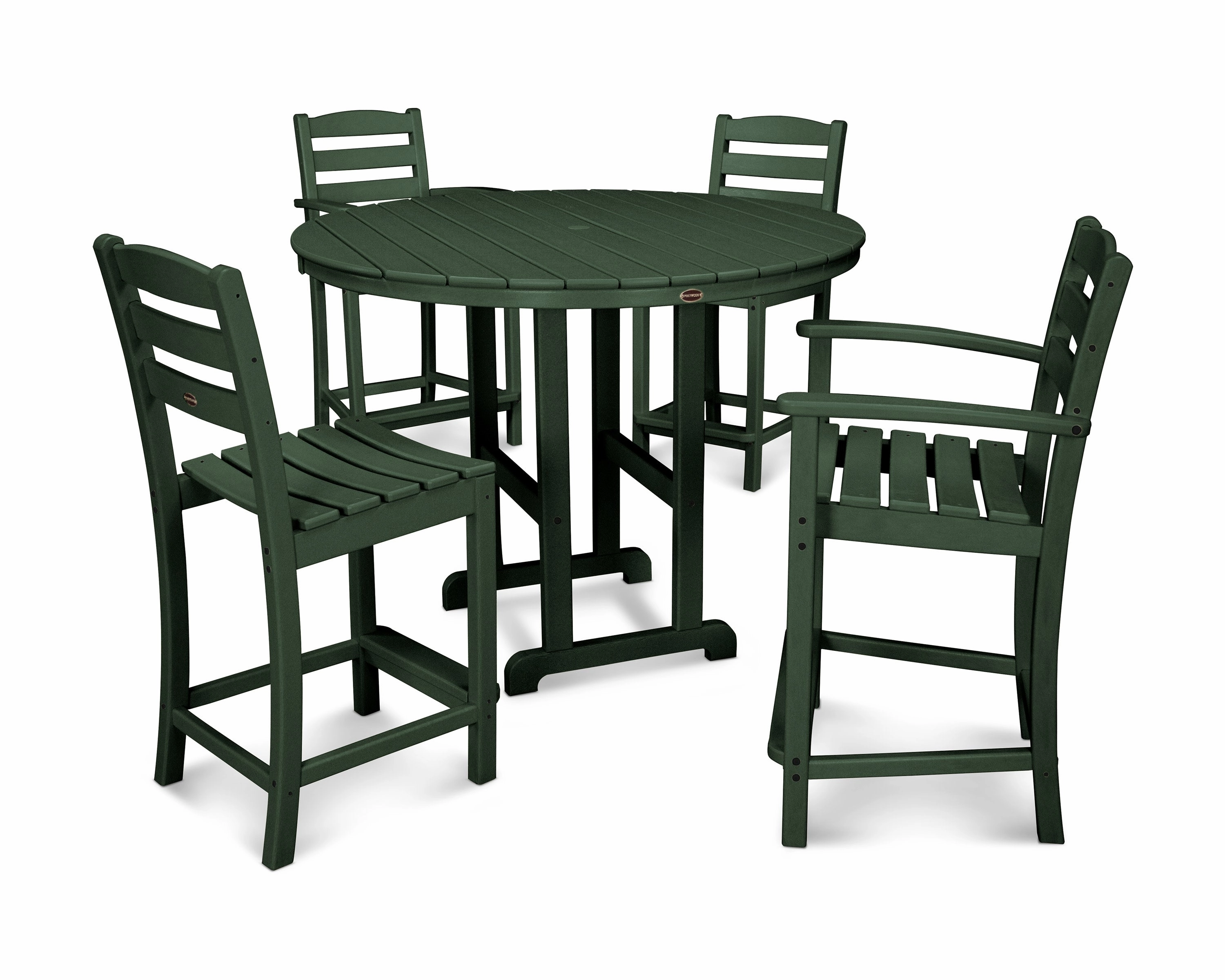 La Casa Caf 5-Piece Round Farmhouse Counter Dining Set