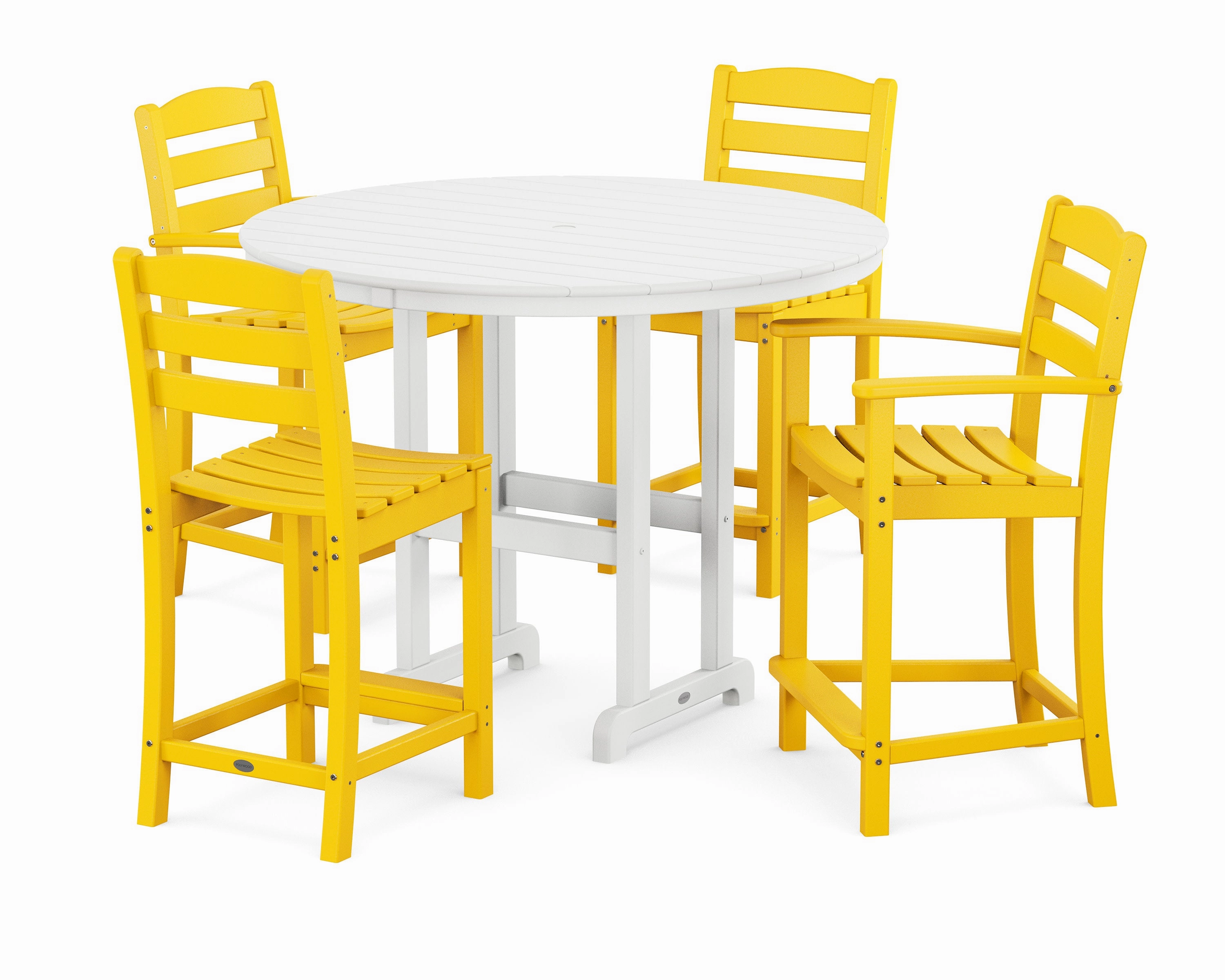 La Casa Caf 5-Piece Round Farmhouse Counter Dining Set