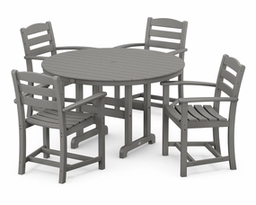 La Casa Caf 5-Piece Round Farmhouse Dining Setoutdoor patio furniture set