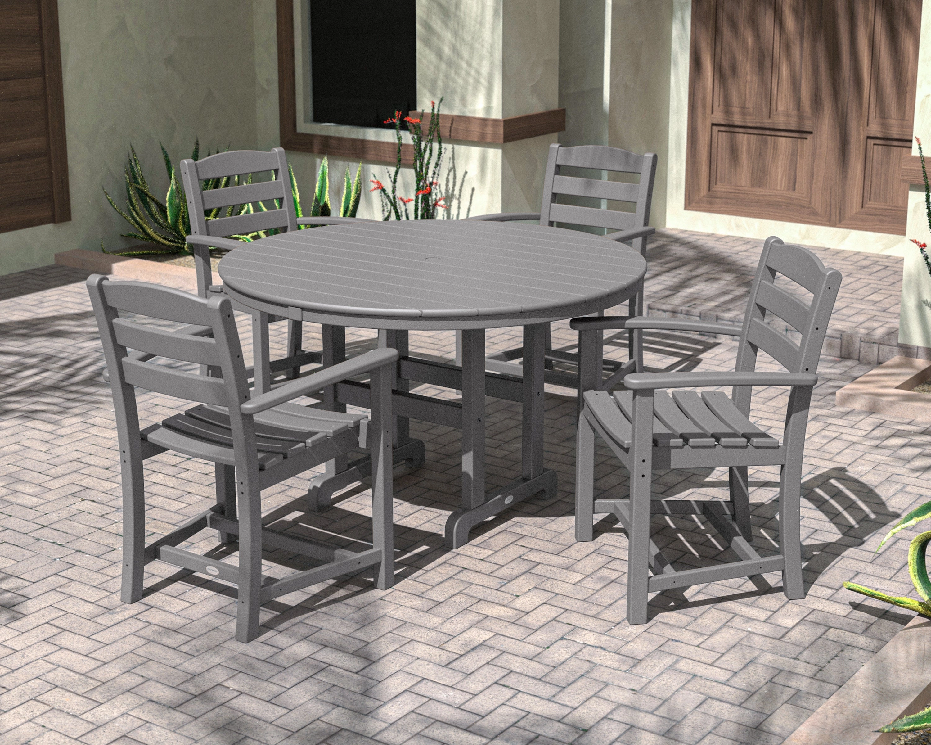 La Casa Caf 5-Piece Round Farmhouse Dining Set