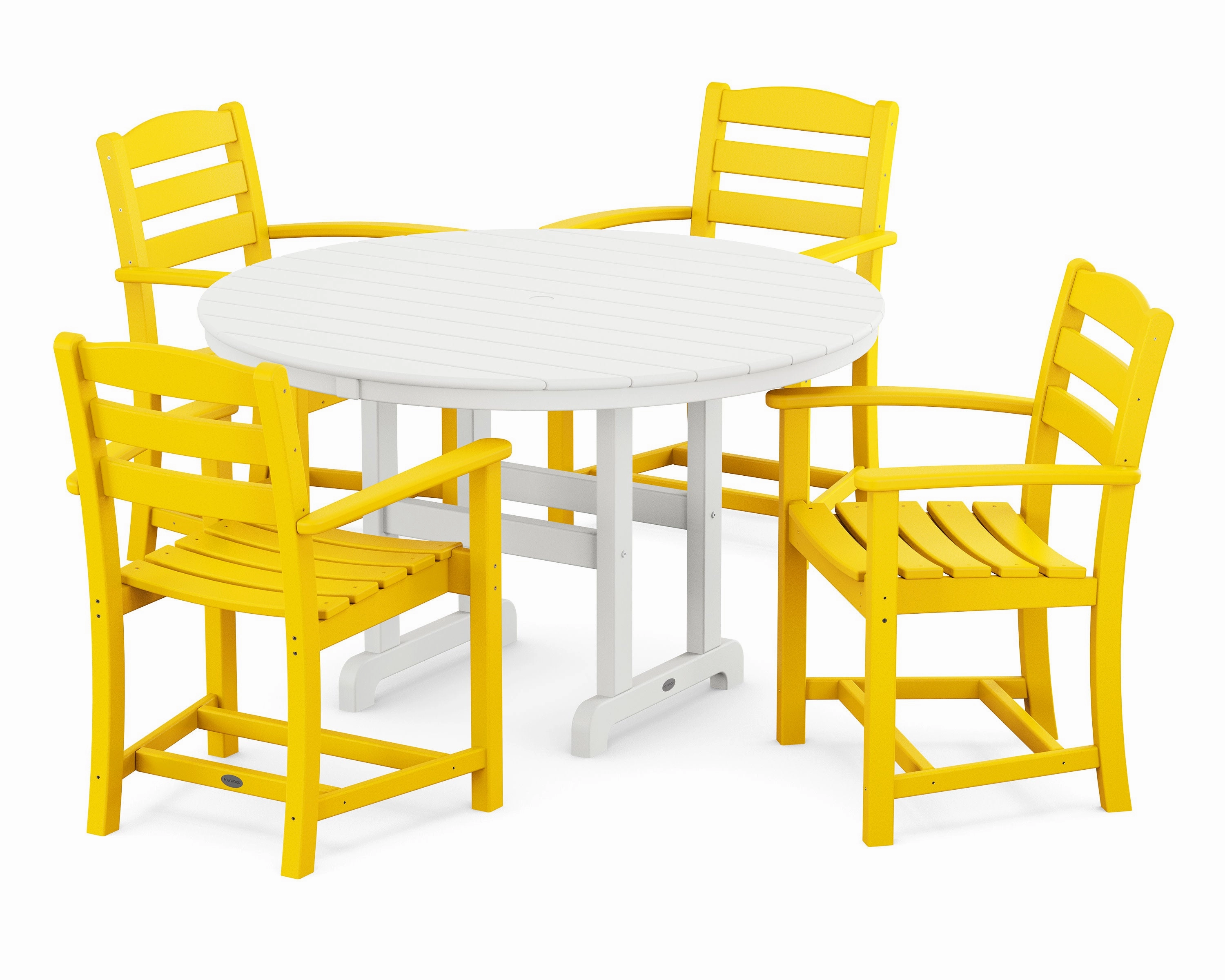 La Casa Caf 5-Piece Round Farmhouse Dining Set