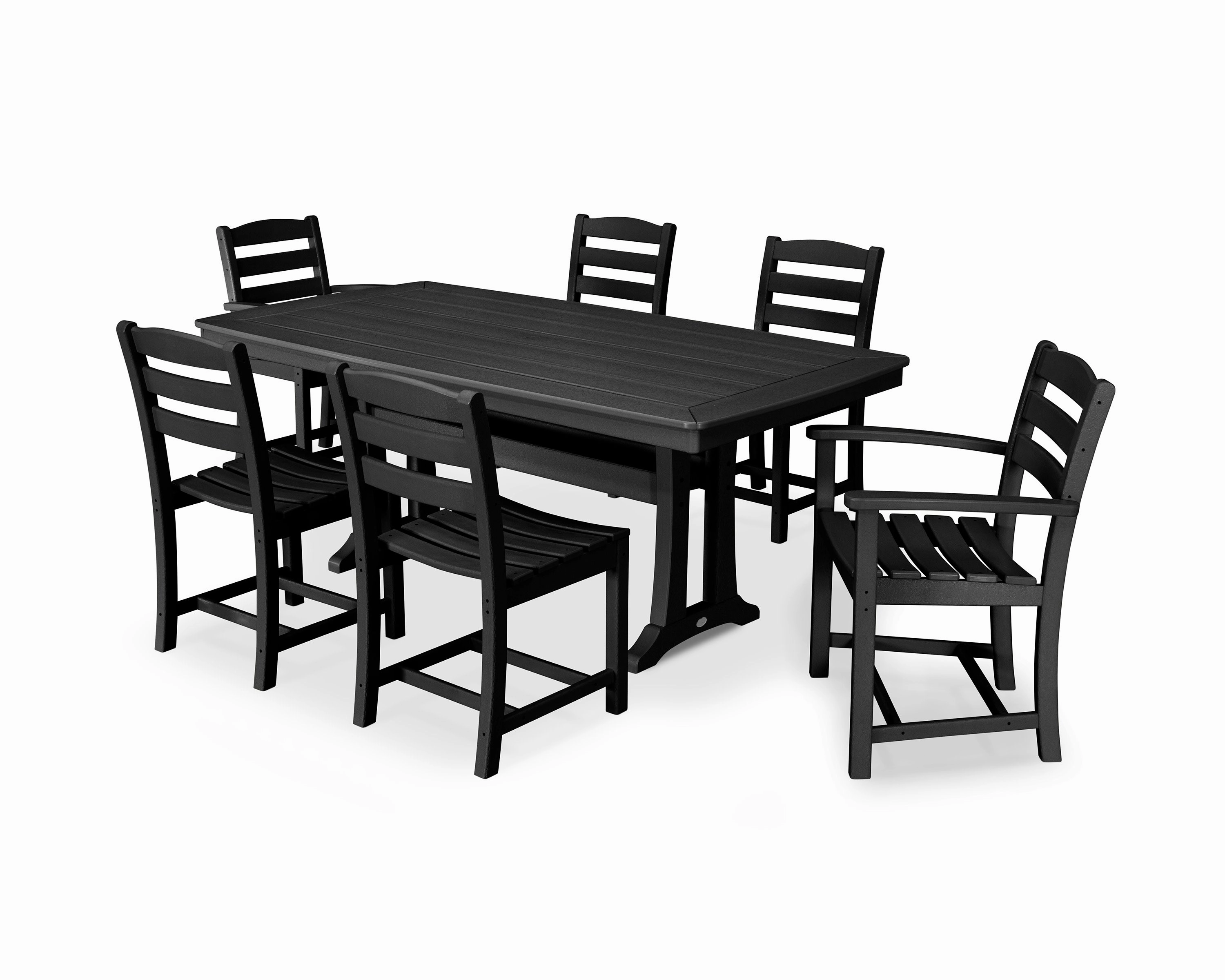 La Casa Caf 7-Piece Dining Set with Trestle Legs