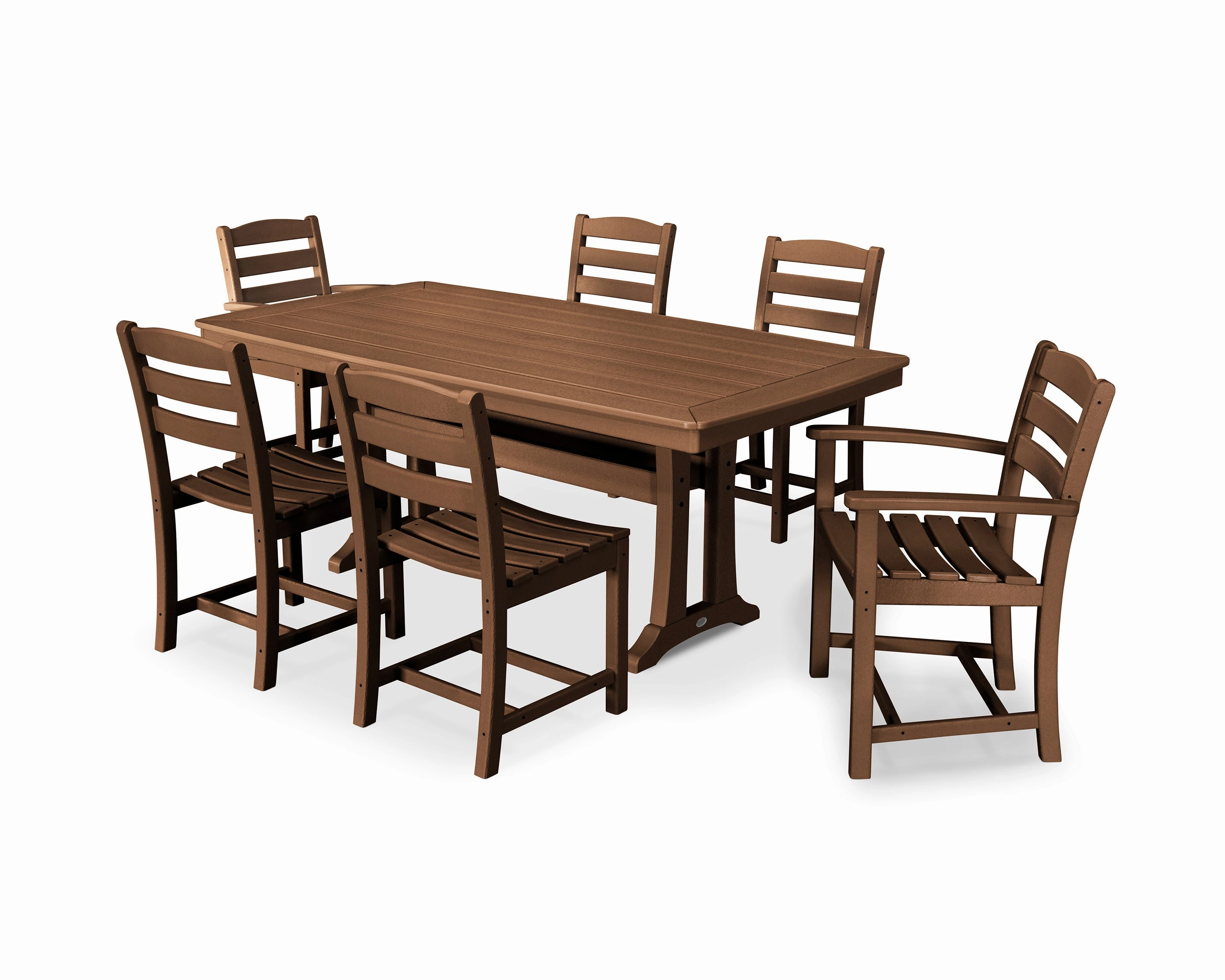 La Casa Caf 7-Piece Dining Set with Trestle Legs
