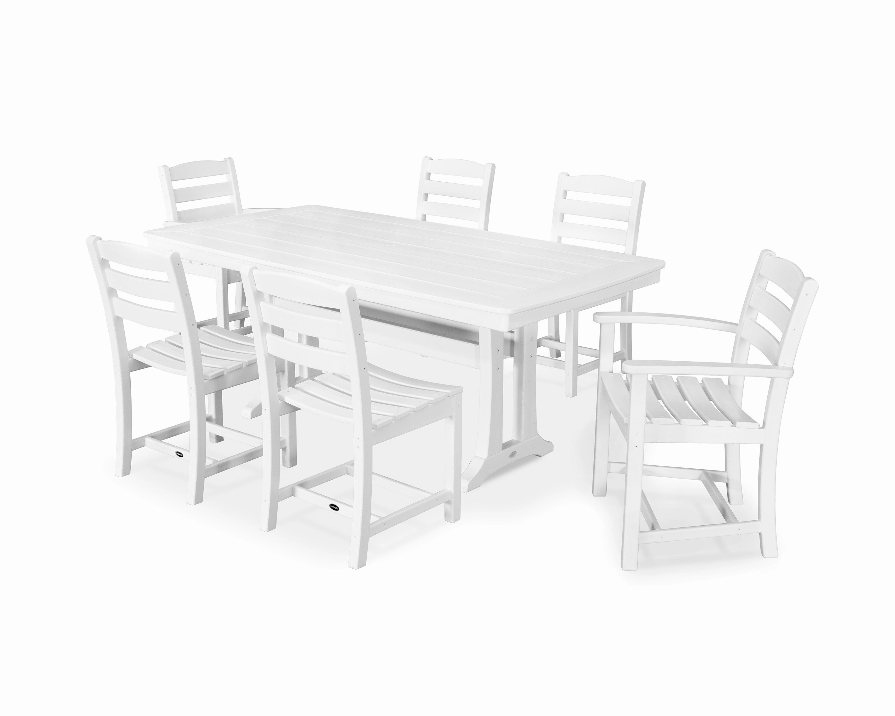 La Casa Caf 7-Piece Dining Set with Trestle Legs