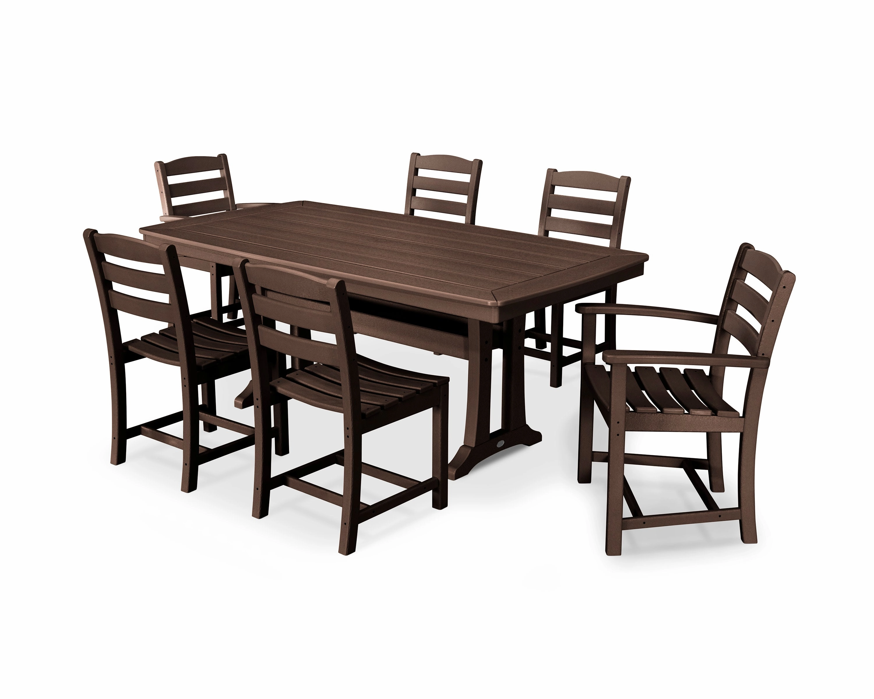 La Casa Caf 7-Piece Dining Set with Trestle Legs