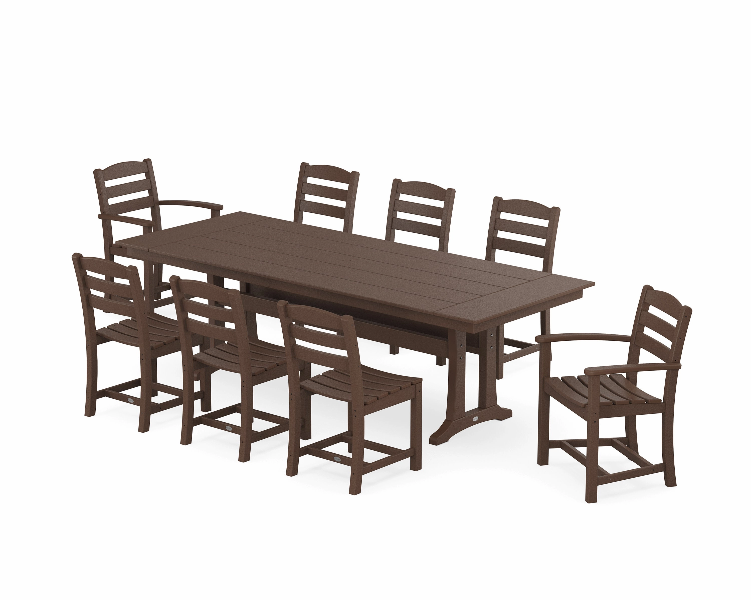 La Casa Caf 9-Piece Farmhouse Dining Set with Trestle Legs