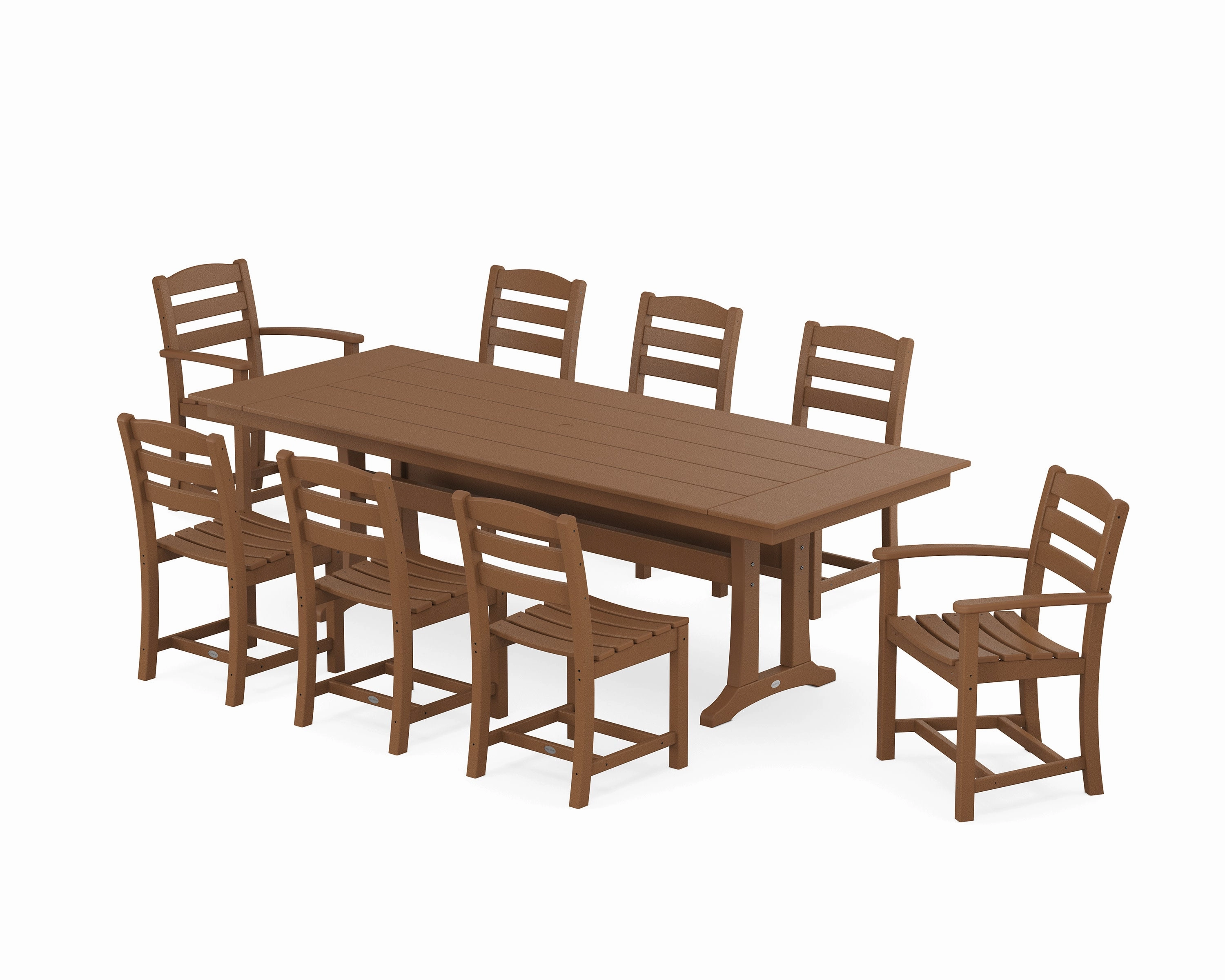 La Casa Caf 9-Piece Farmhouse Dining Set with Trestle Legs