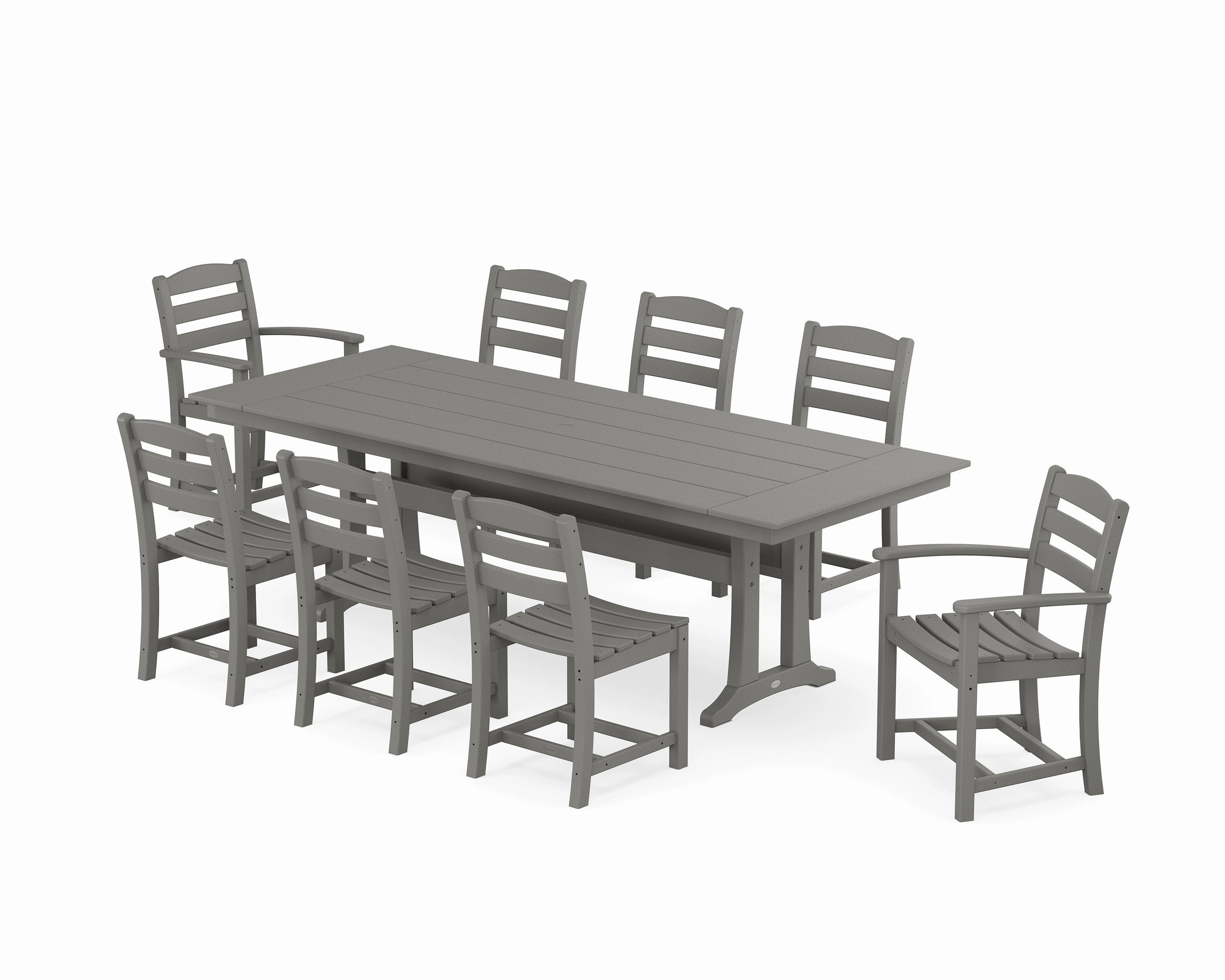 La Casa Caf 9-Piece Farmhouse Dining Set with Trestle Legsoutdoor patio furniture set