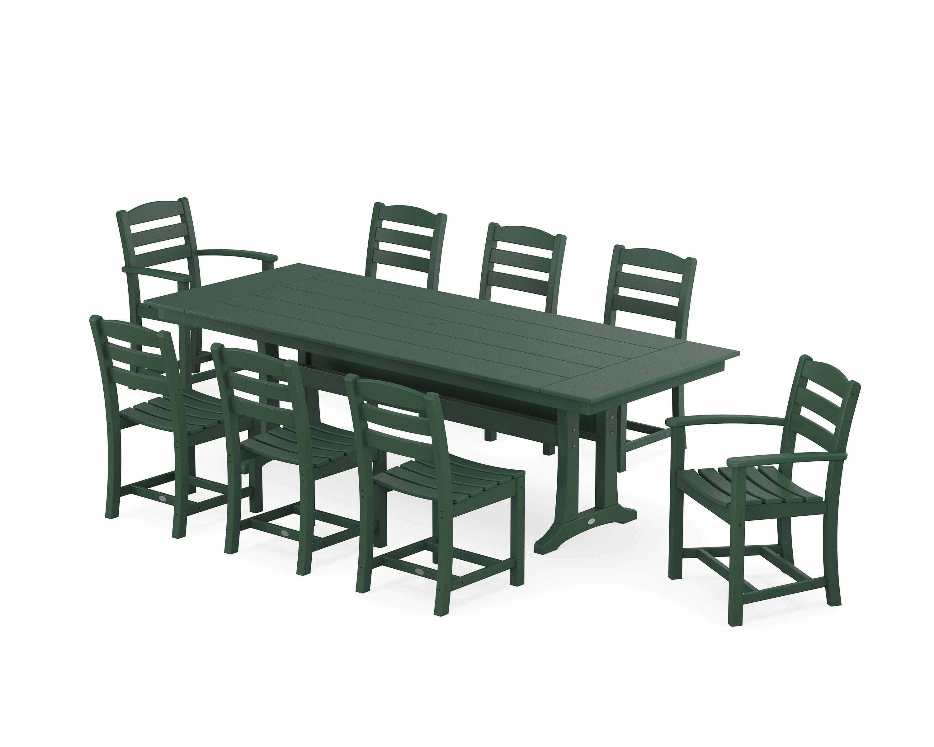 La Casa Caf 9-Piece Farmhouse Dining Set with Trestle Legs