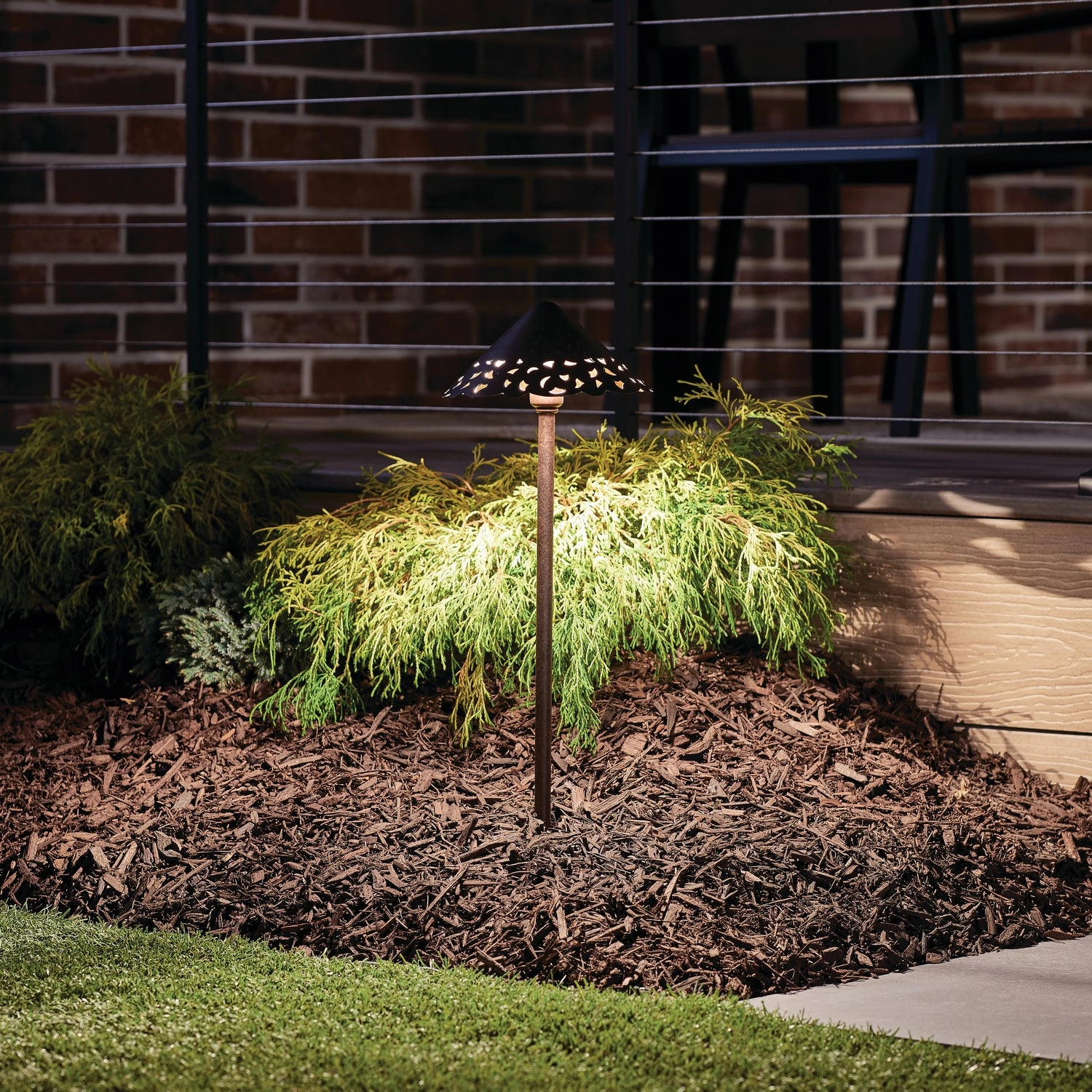 Lace One Light Path & Spread Textured Tannery Bronze