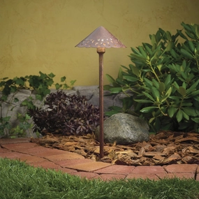 Lace One Light Path & Spread Textured Tannery BronzeDecorative outdoor post lights