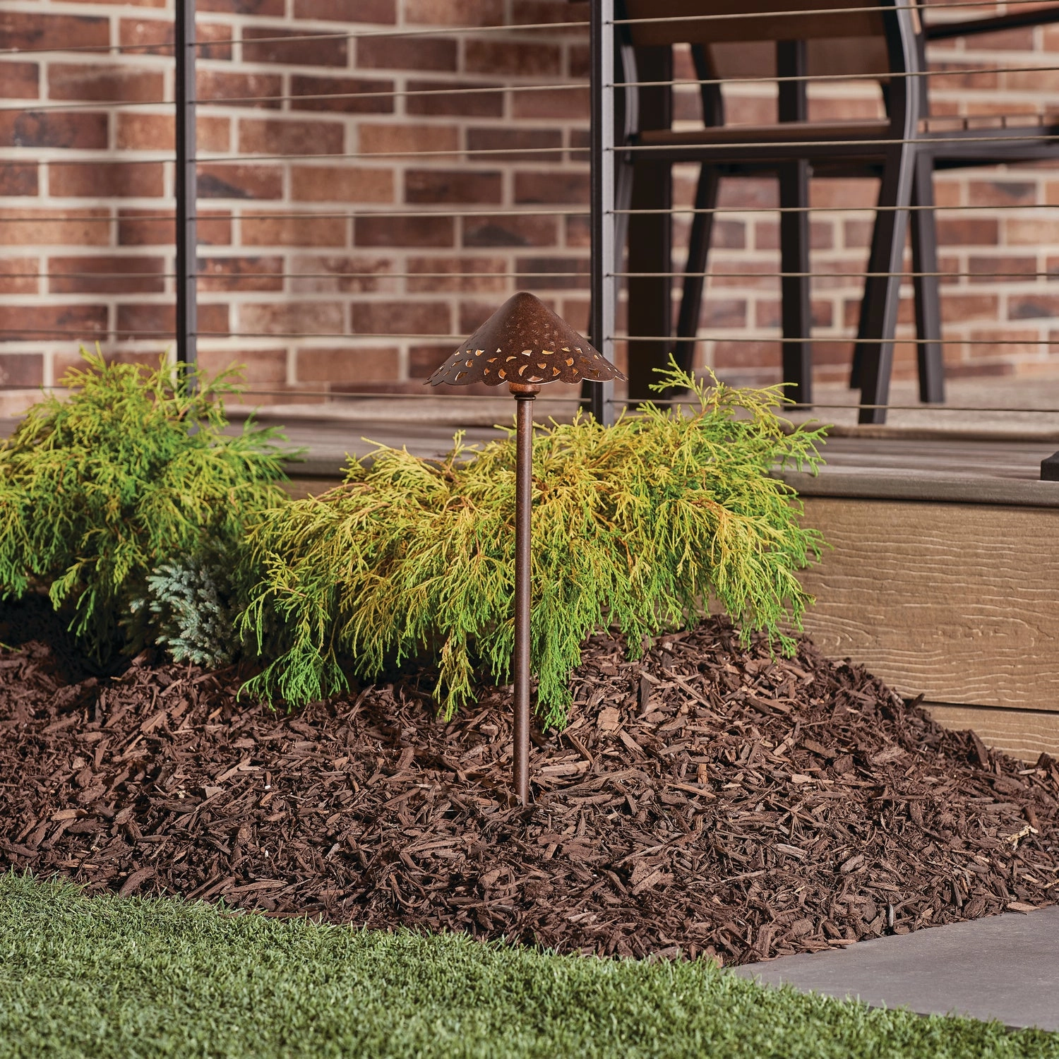 Lace One Light Path & Spread Textured Tannery Bronze