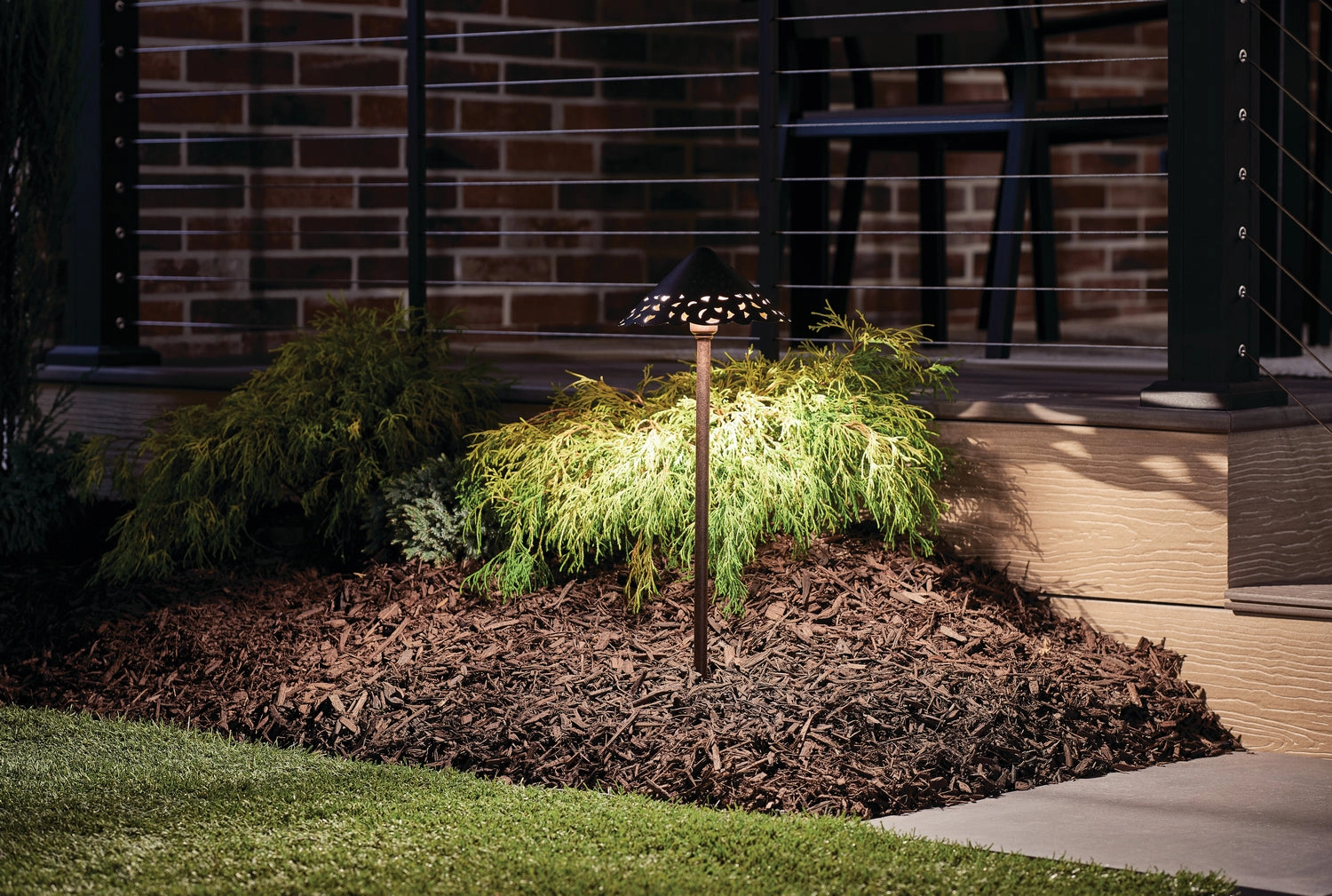 Lace One Light Path & Spread Textured Tannery Bronze