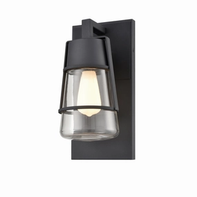 Lake Of The Woods Outdoor One Light Wall Sconce Black w/Clear GlassOutdoor wall sconces with motion sensor