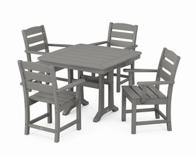 Lakeside 5-Piece Dining Set with Trestle Legsoutdoor patio furniture set