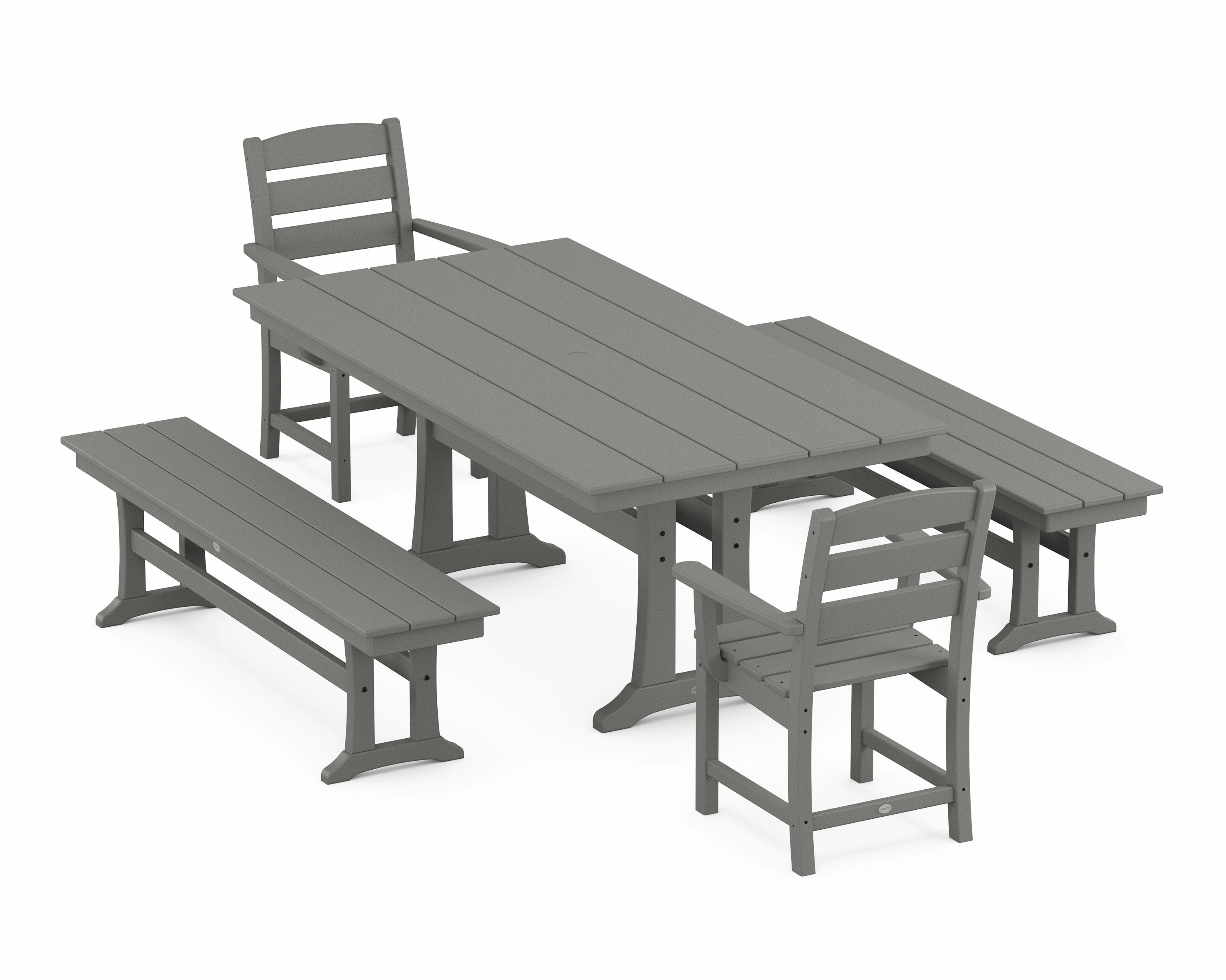 Lakeside 5-Piece Farmhouse Dining Set With Trestle Legsoutdoor patio furniture set