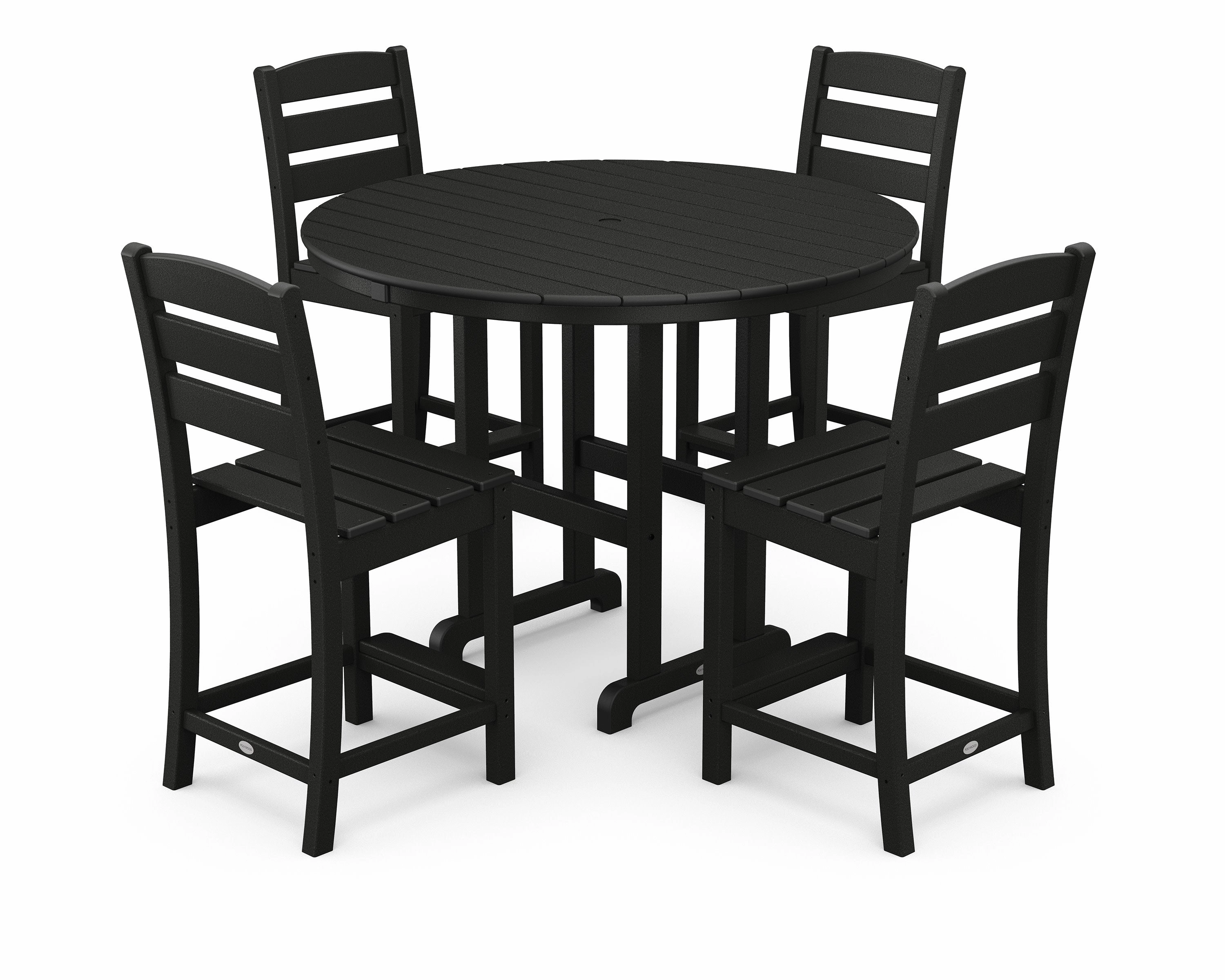 Lakeside 5-Piece Farmhouse Round Side Chair Counter Set