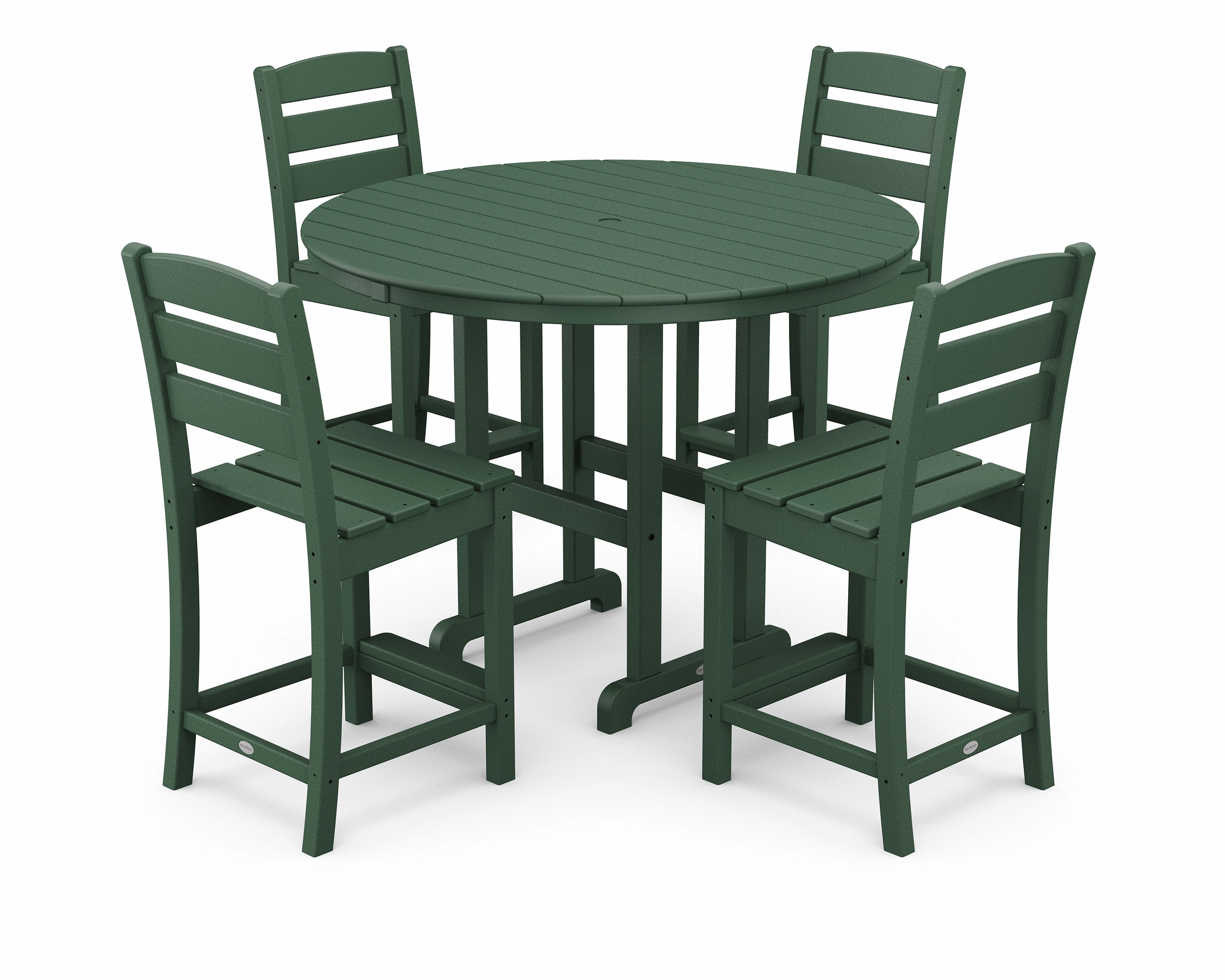 Lakeside 5-Piece Farmhouse Round Side Chair Counter Set
