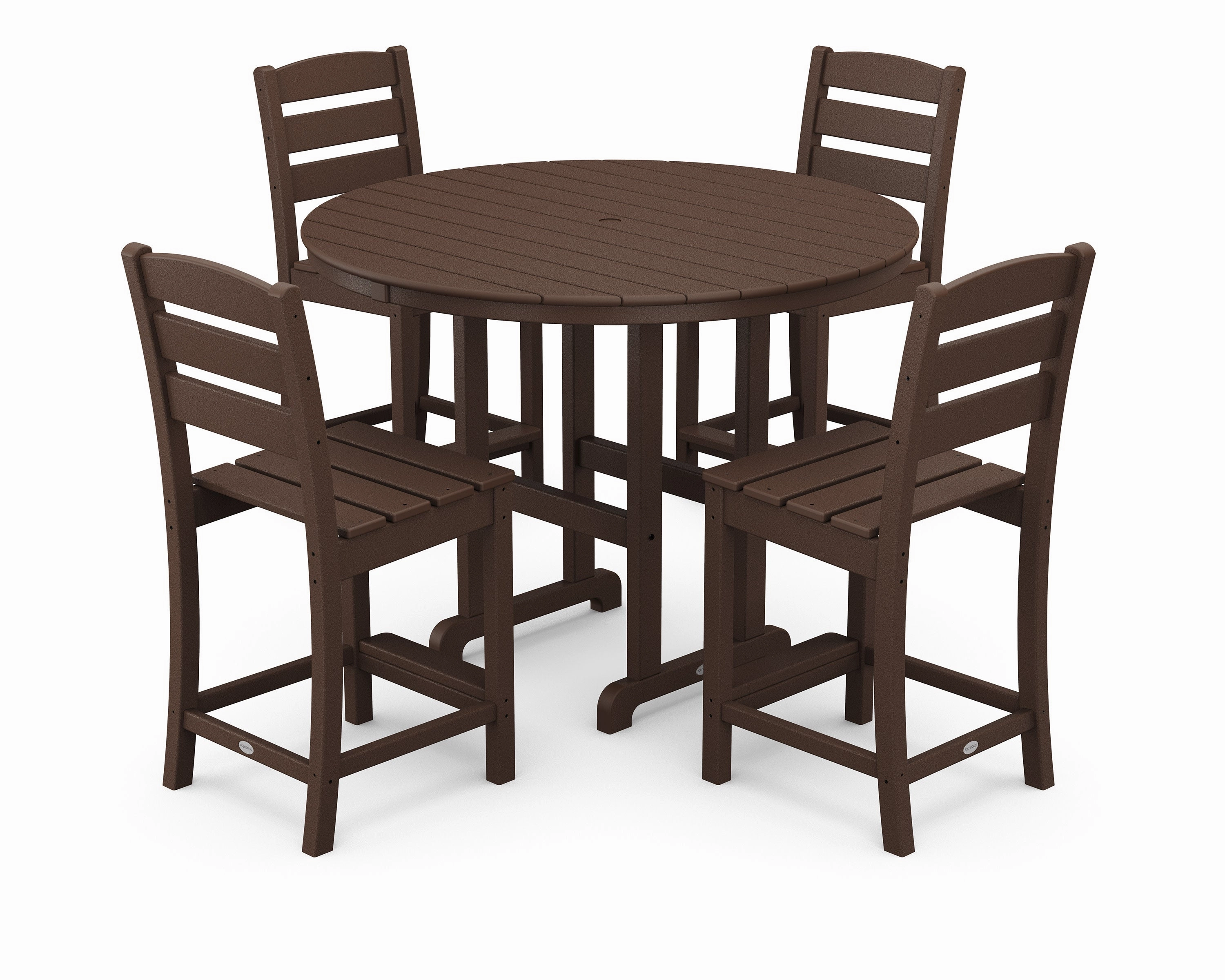 Lakeside 5-Piece Farmhouse Round Side Chair Counter Set