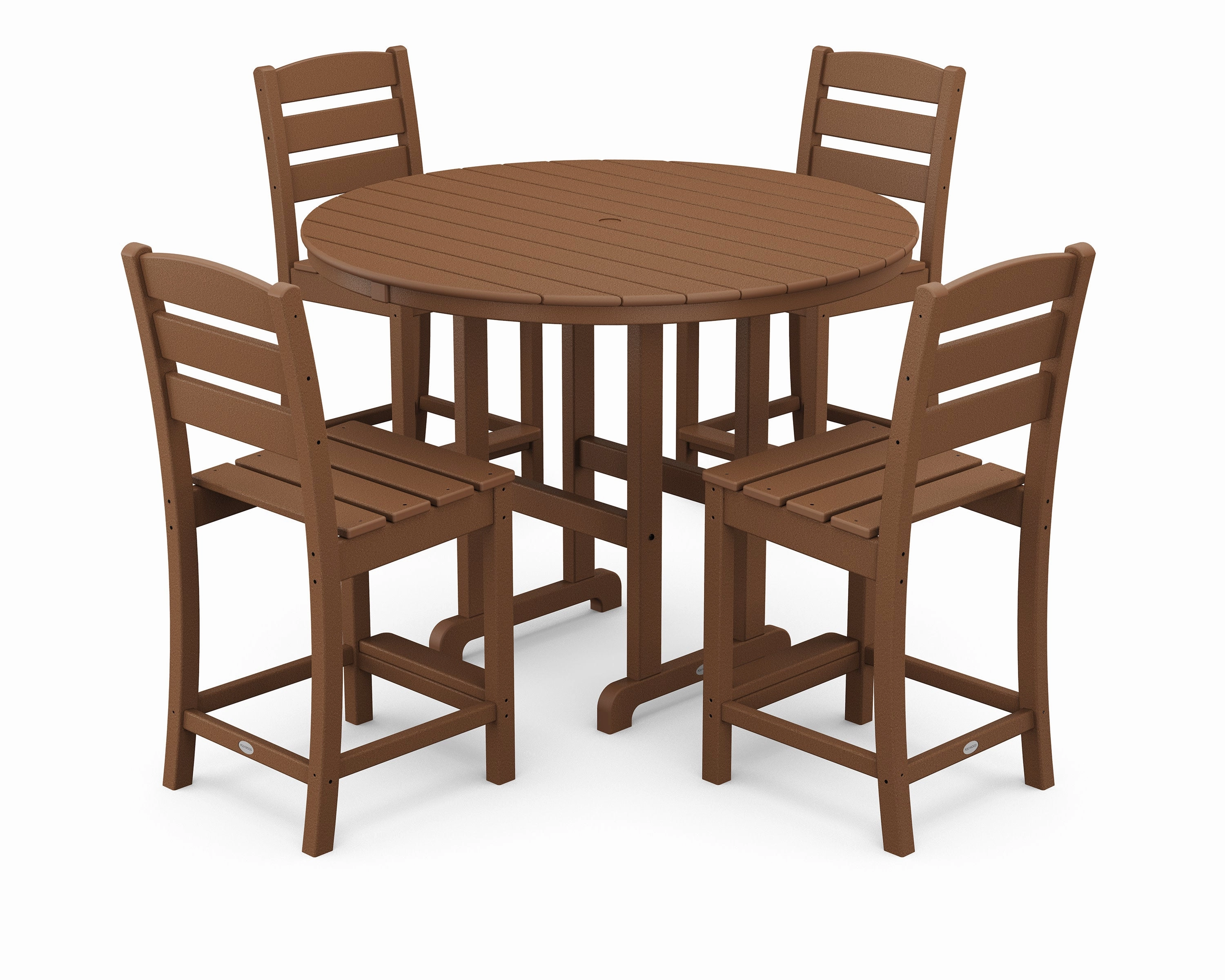 Lakeside 5-Piece Farmhouse Round Side Chair Counter Set