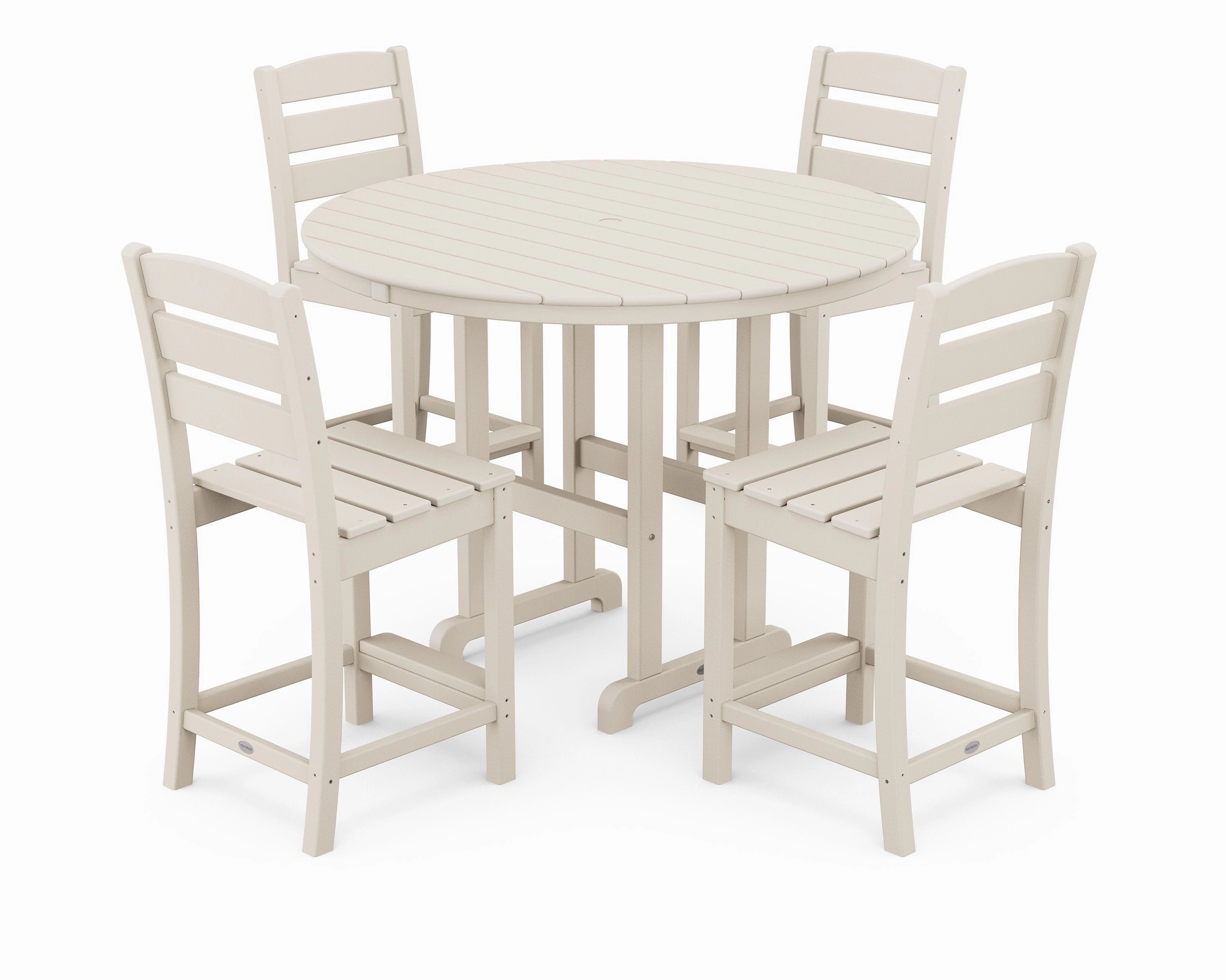 Lakeside 5-Piece Farmhouse Round Side Chair Counter Set