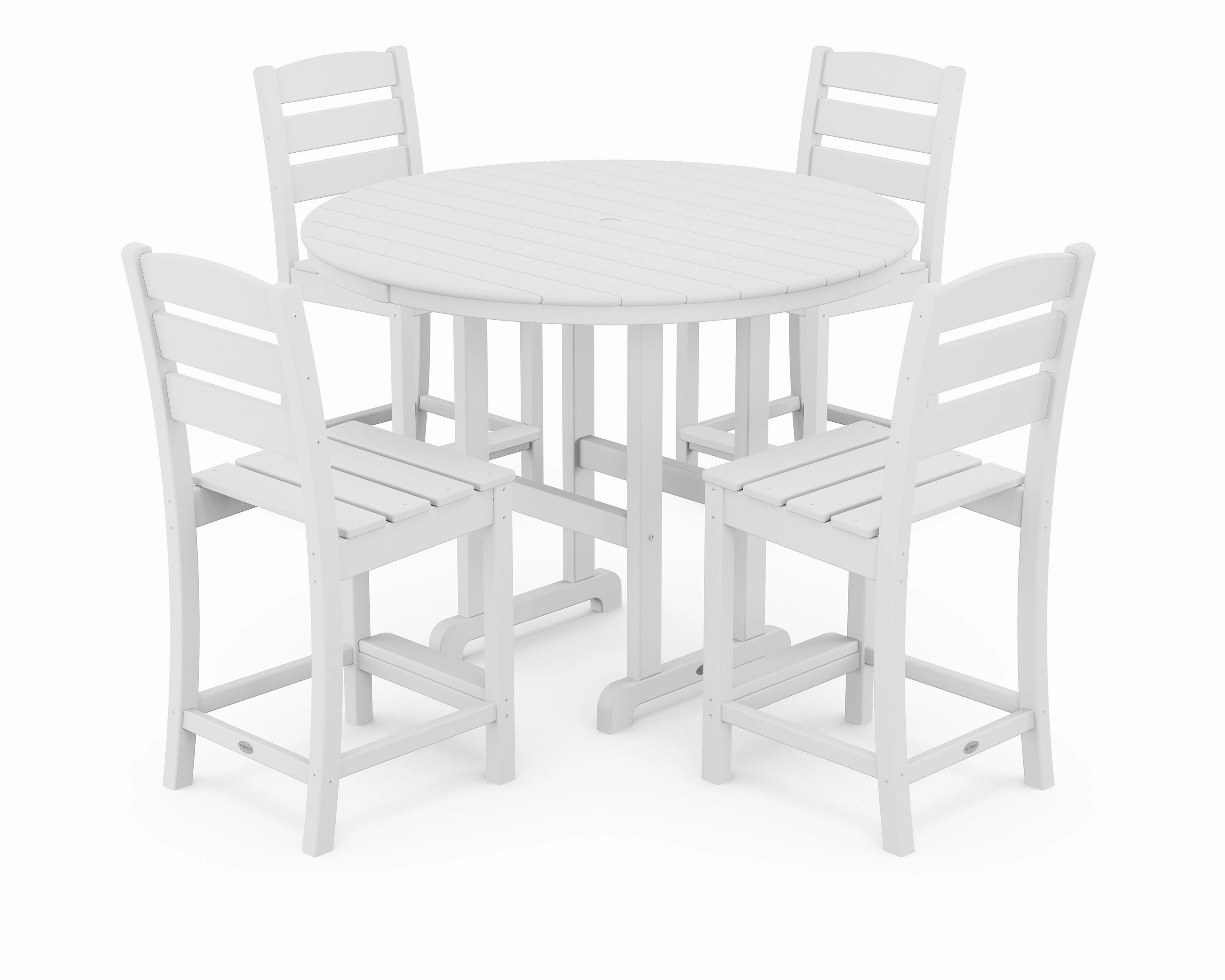 Lakeside 5-Piece Farmhouse Round Side Chair Counter Set