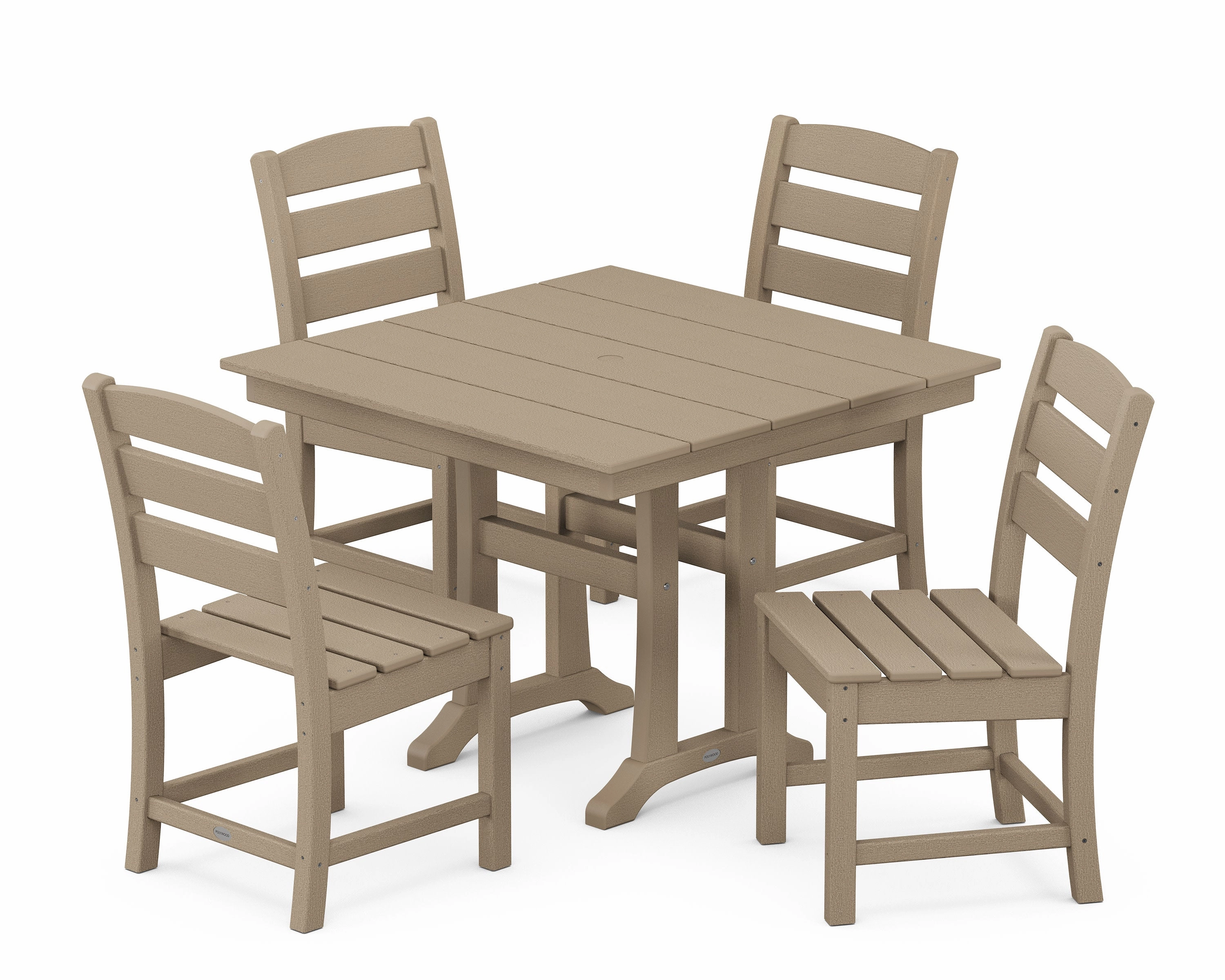 Lakeside 5-Piece Farmhouse Trestle Side Chair Dining Set