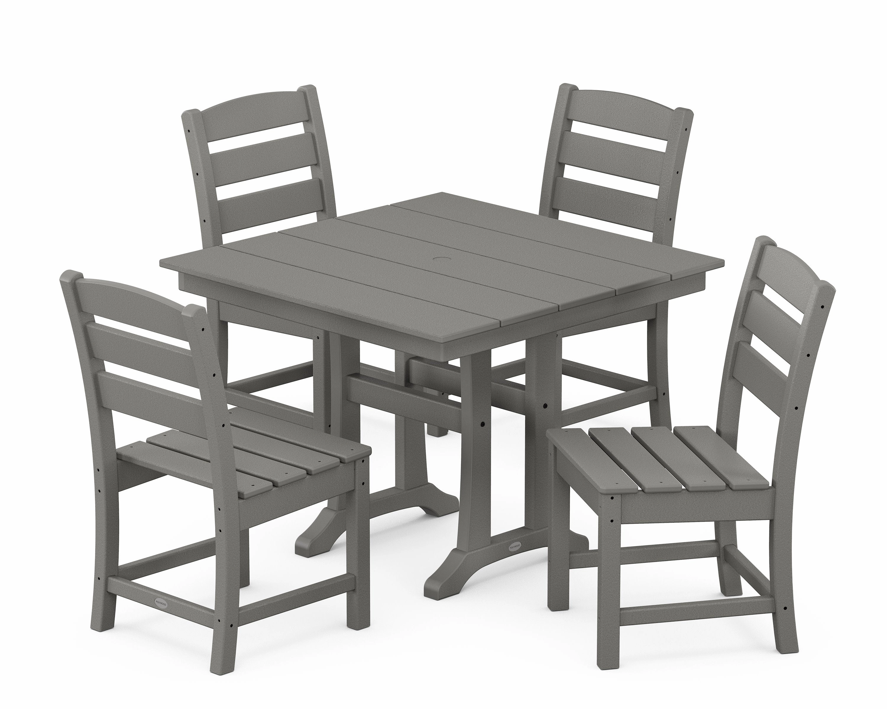 Lakeside 5-Piece Farmhouse Trestle Side Chair Dining Setoutdoor patio furniture set