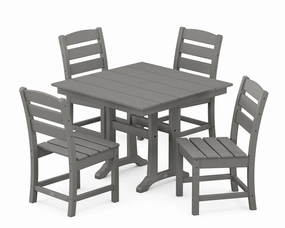 Lakeside 5-Piece Farmhouse Trestle Side Chair Dining Setoutdoor patio furniture set