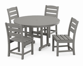 Lakeside 5-Piece Round Farmhouse Side Chair Dining Setoutdoor patio furniture set