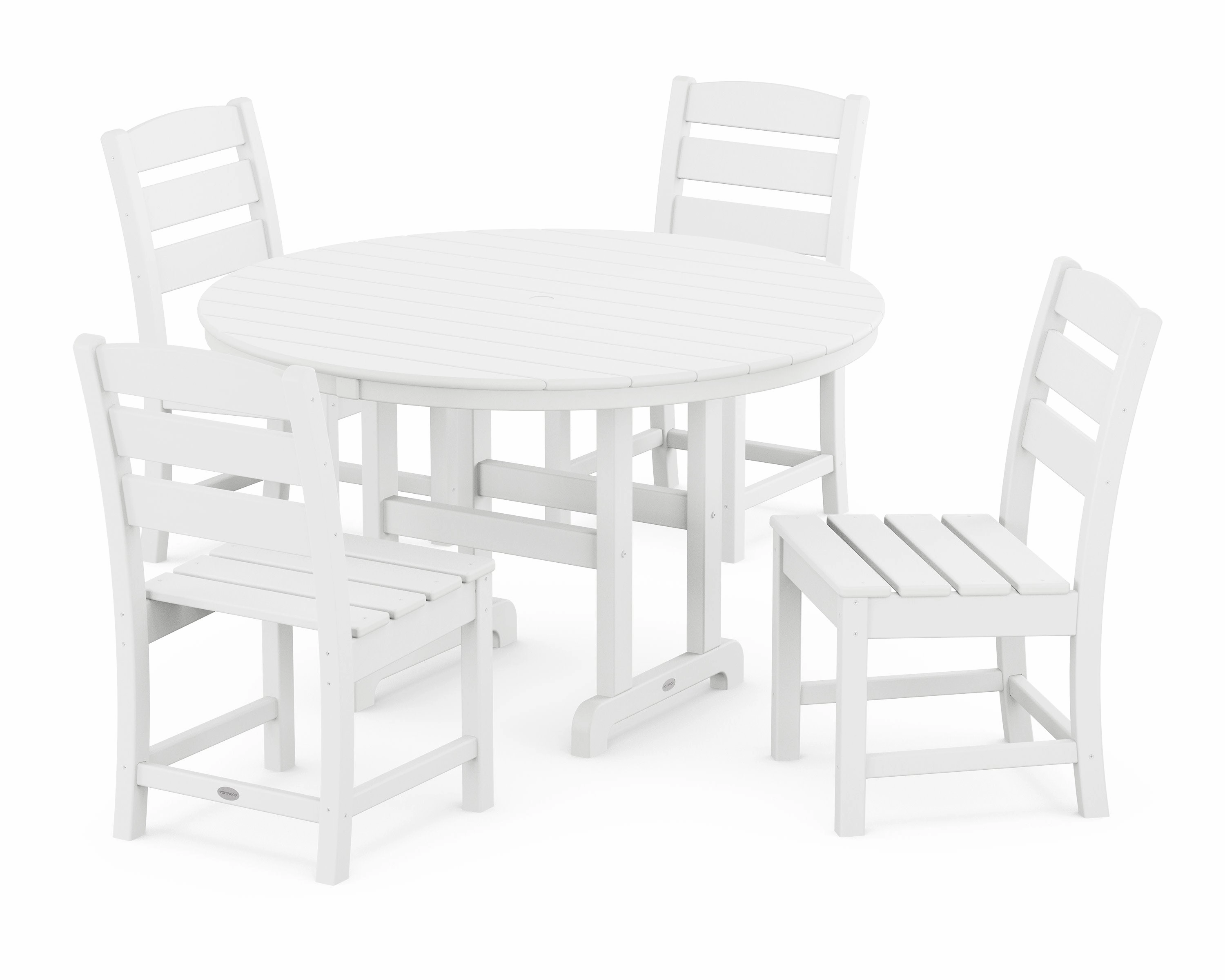 Lakeside 5-Piece Round Farmhouse Side Chair Dining Set