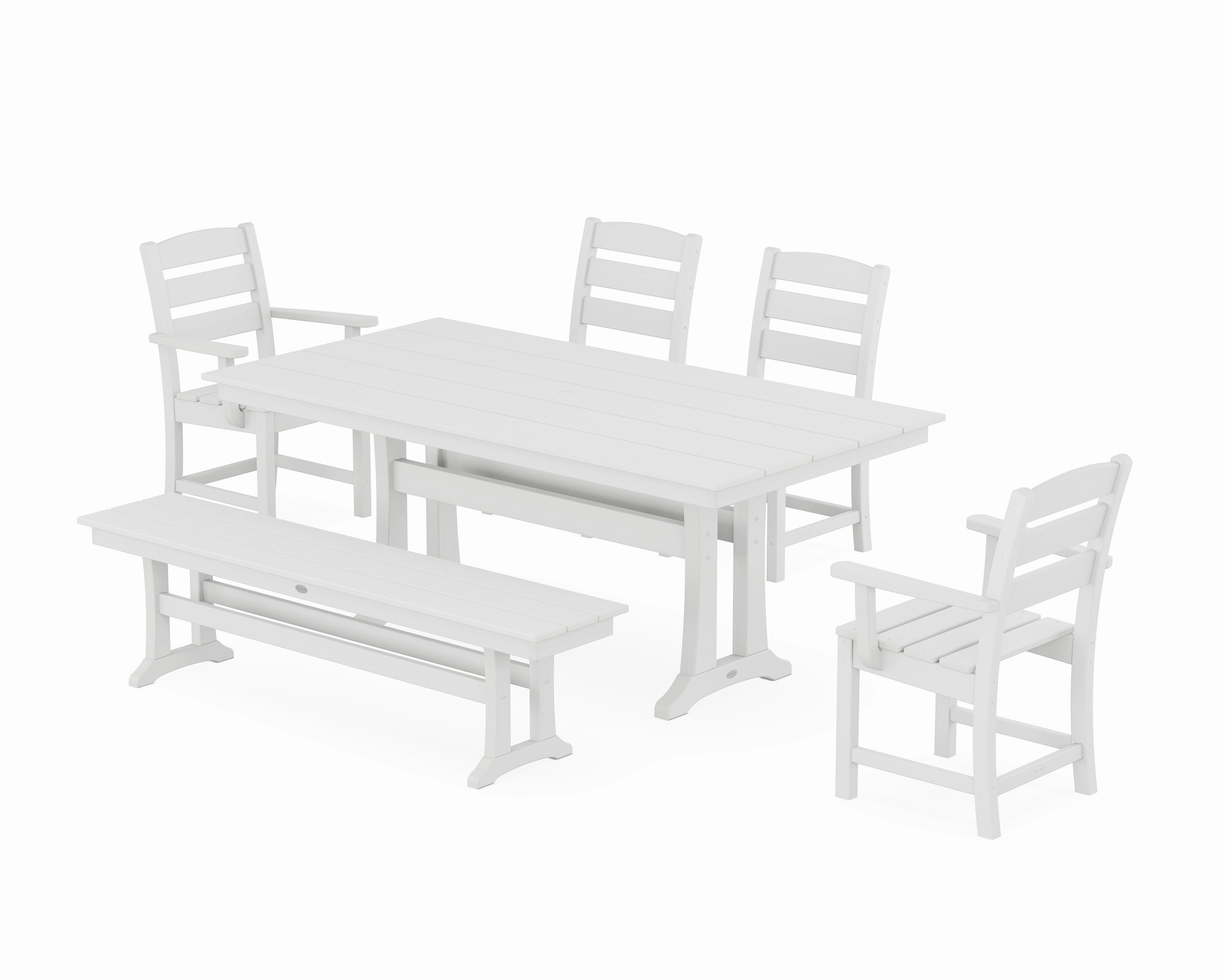 Lakeside 6-Piece Farmhouse Dining Set With Trestle Legs