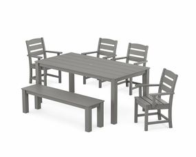 Lakeside 6-Piece Parsons Dining Set with Benchoutdoor patio furniture set