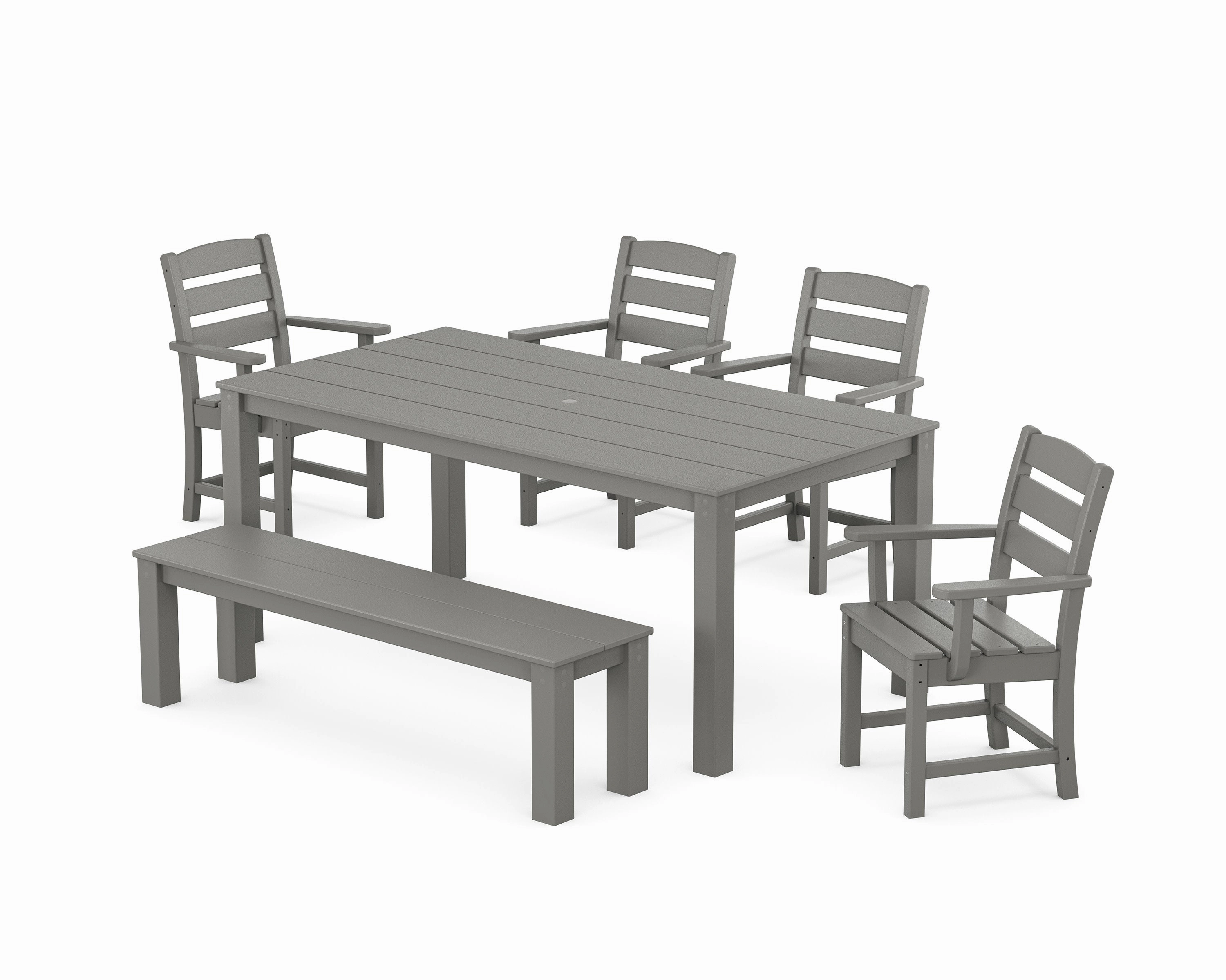 Lakeside 6-Piece Parsons Dining Set with Benchoutdoor patio furniture set