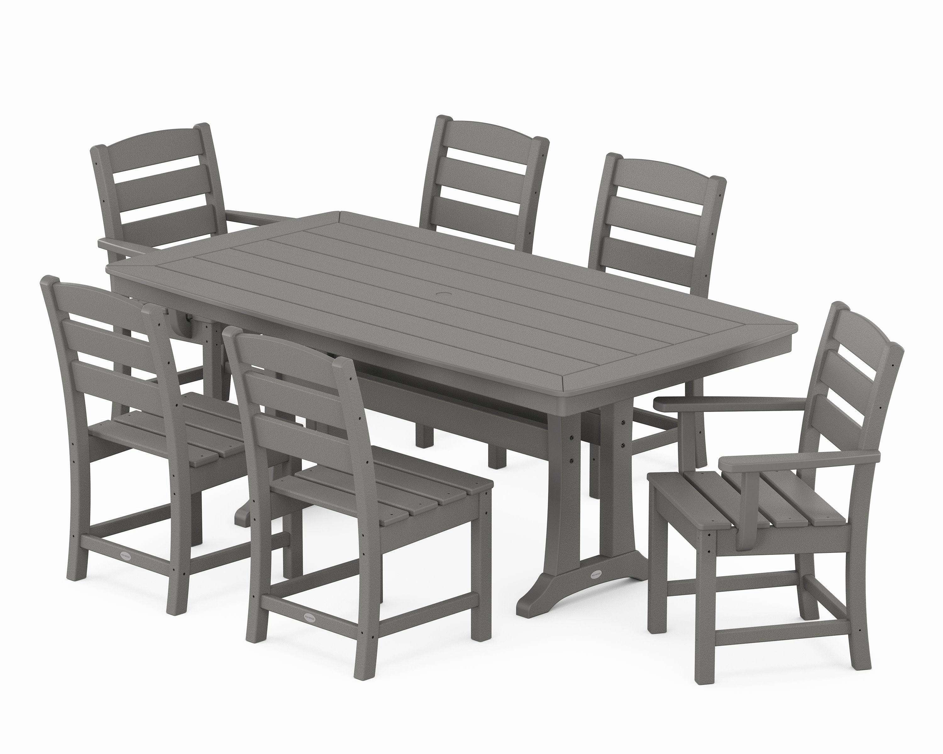 Lakeside 7-Piece Dining Set with Trestle Legsoutdoor patio furniture set