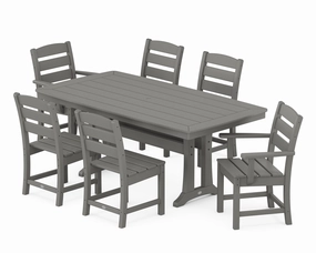 Lakeside 7-Piece Dining Set with Trestle Legsoutdoor patio furniture set