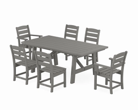 Lakeside 7-Piece Rustic Farmhouse Dining Setoutdoor patio furniture set