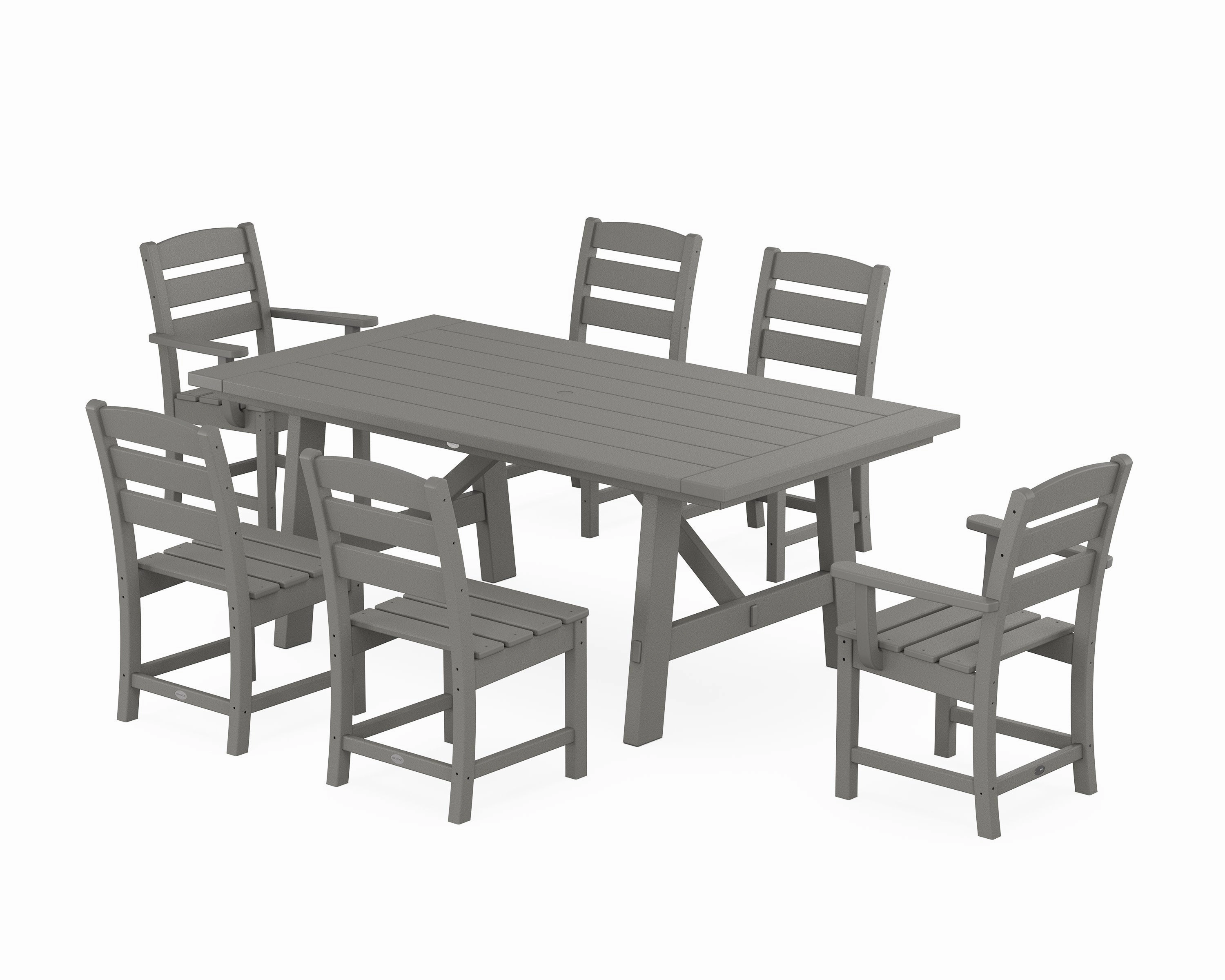 Lakeside 7-Piece Rustic Farmhouse Dining Setoutdoor patio furniture set