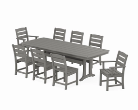 Lakeside 9-Piece Dining Set with Trestle Legsoutdoor patio furniture set