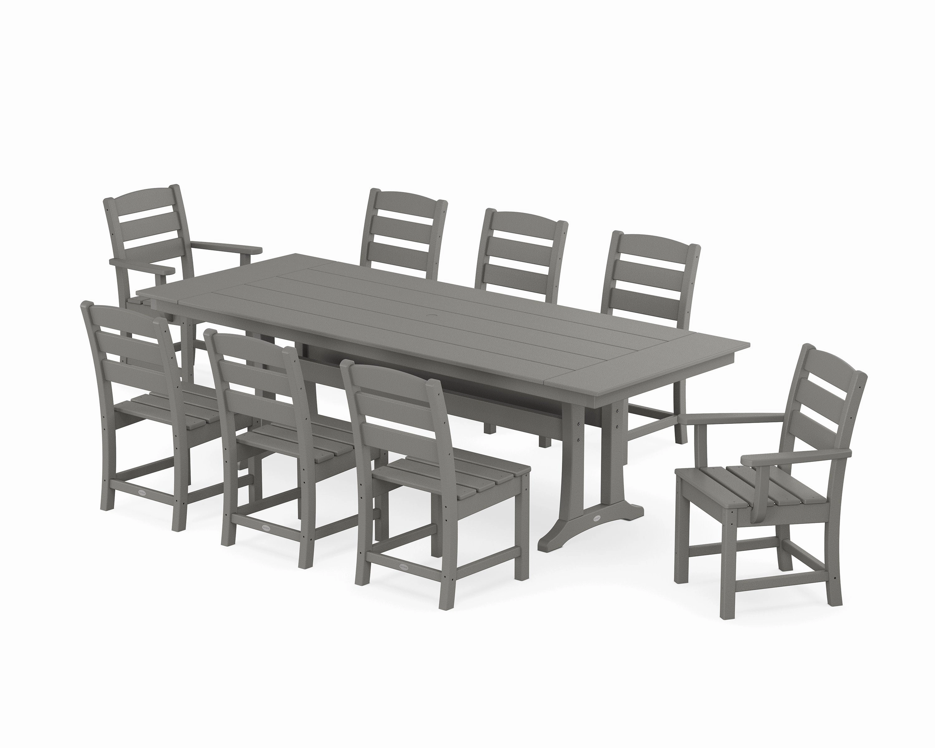 Lakeside 9-Piece Farmhouse Dining Set with Trestle Legsoutdoor patio furniture set