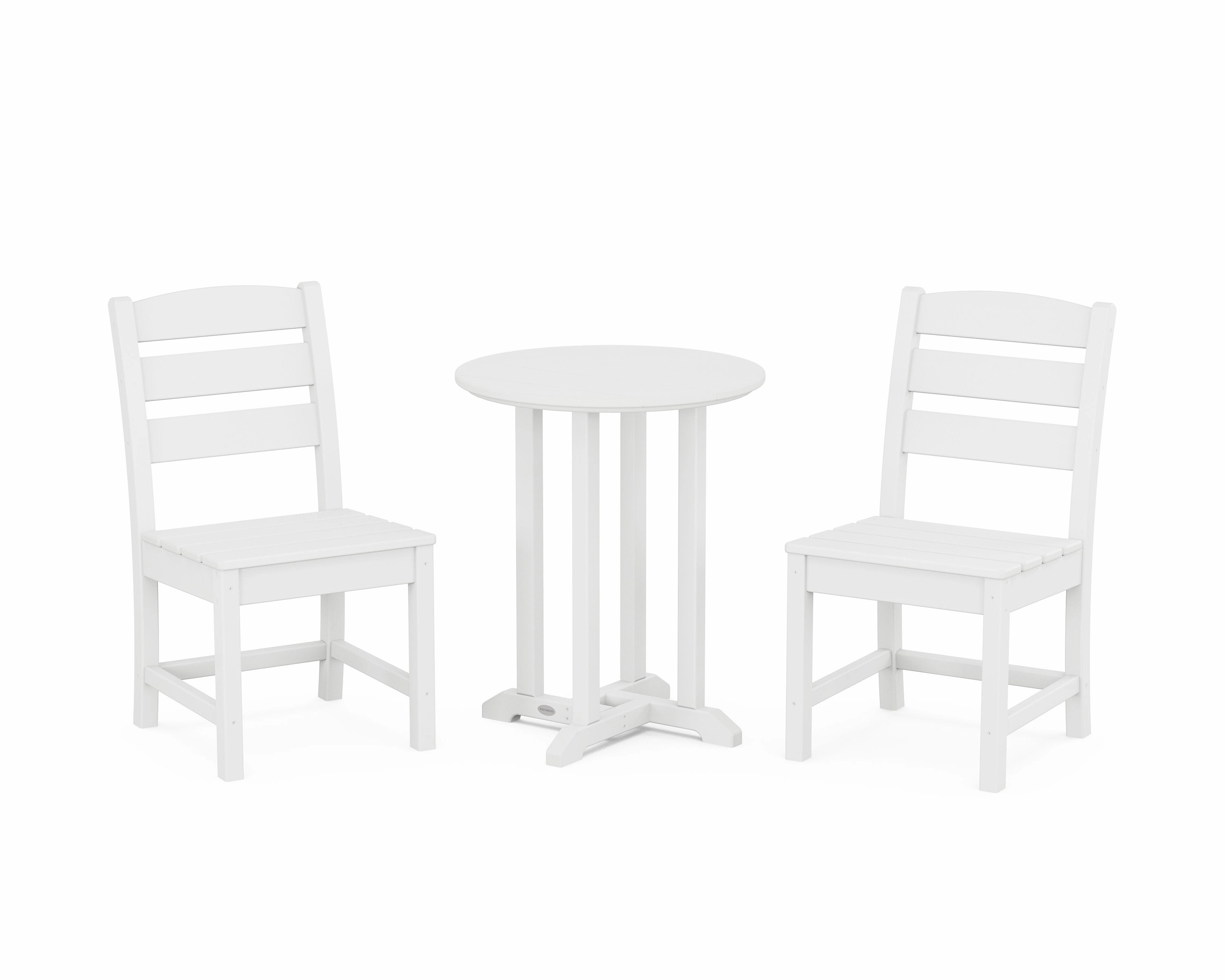 Lakeside Side Chair 3-Piece Round Bistro Dining Set