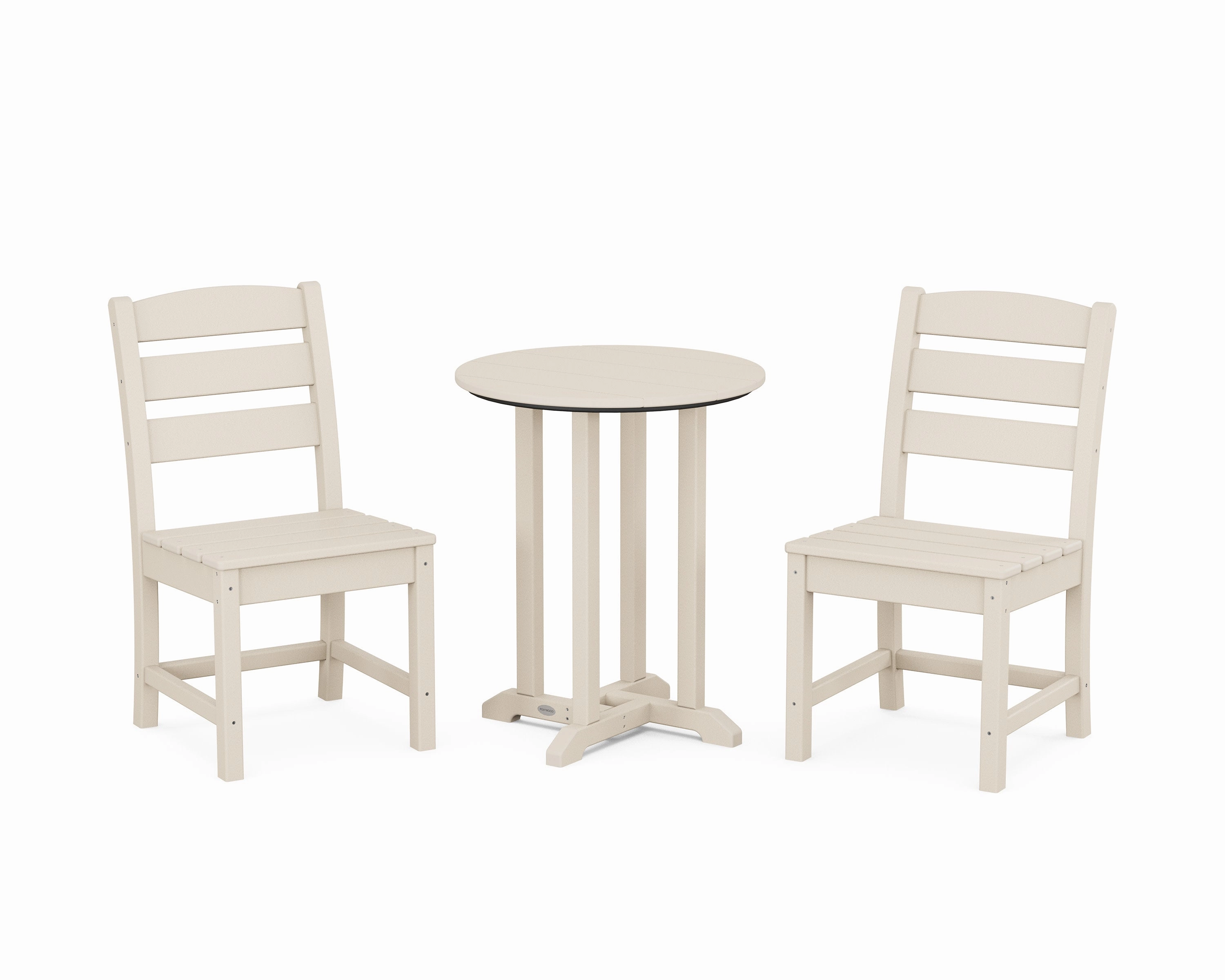 Lakeside Side Chair 3-Piece Round Bistro Dining Set