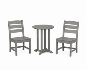 Lakeside Side Chair 3-Piece Round Bistro Dining Setoutdoor patio furniture set