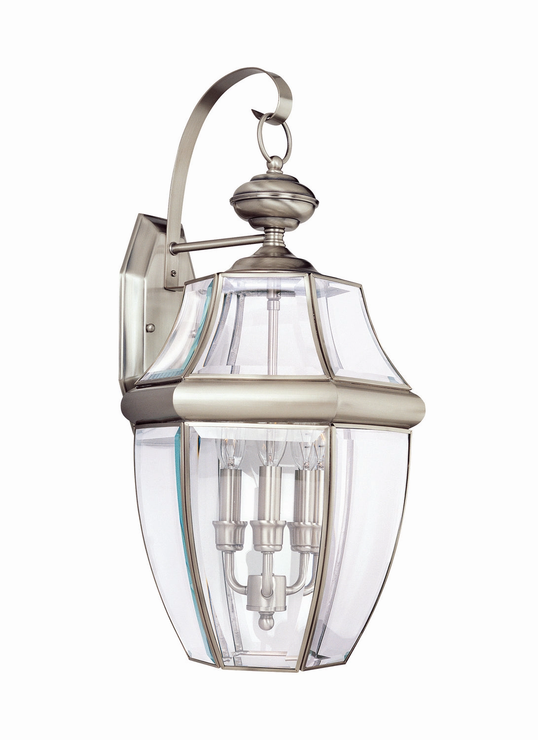 Lancaster Three Light Outdoor Wall Lantern Antique Brushed NickelOutdoor wall sconces with motion sensor