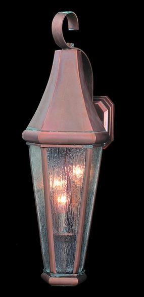 Le Havre Three Light Exterior Wall Mount Raw CopperOutdoor wall sconces with motion sensor