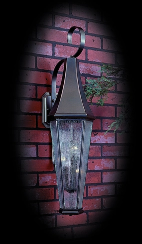 Le Havre Three Light Exterior Wall Mount Siena BronzeOutdoor wall sconces with motion sensor